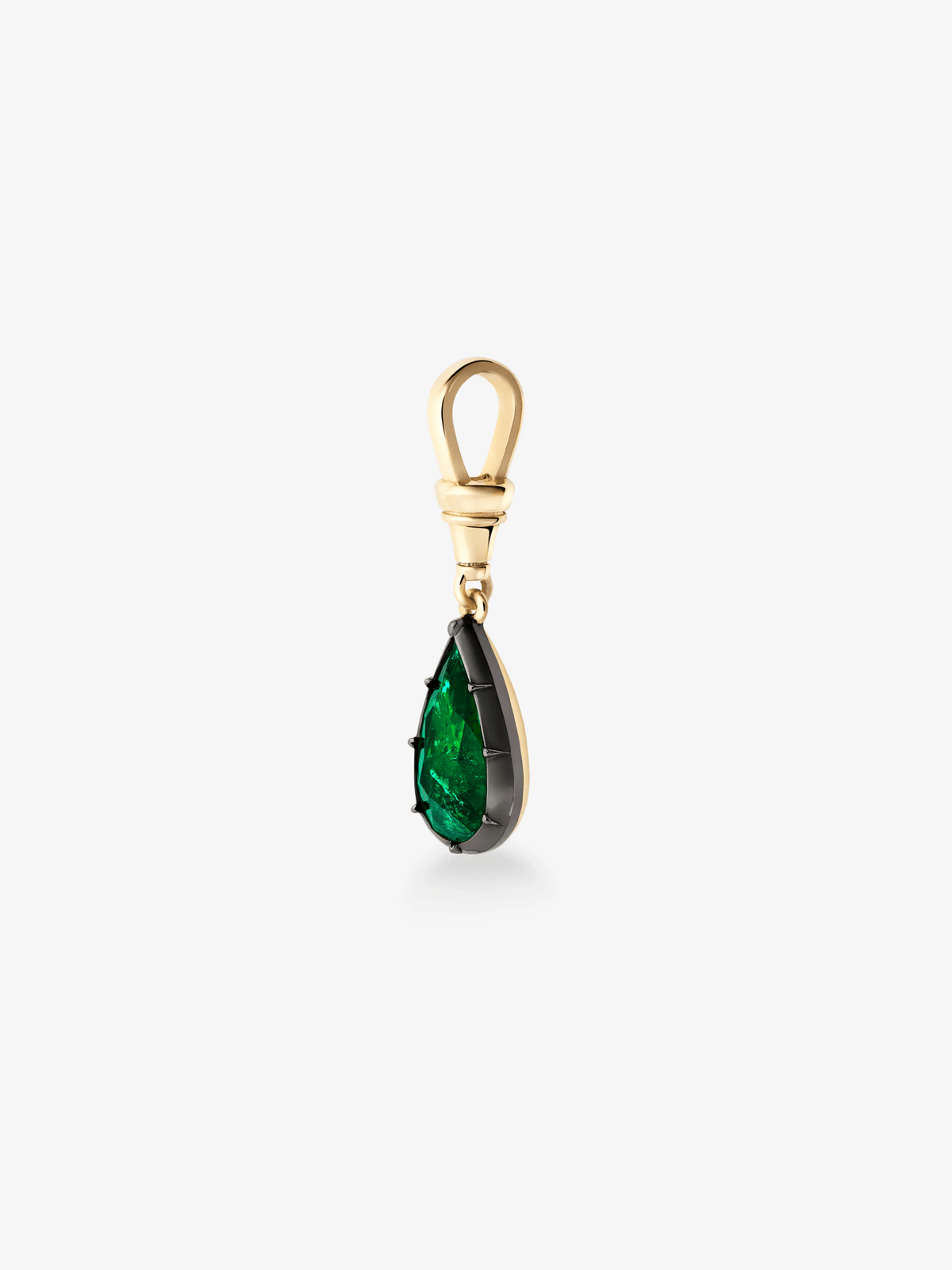 Ball n Chain 4.33ct Pear-Shaped Emerald Pendant View 3