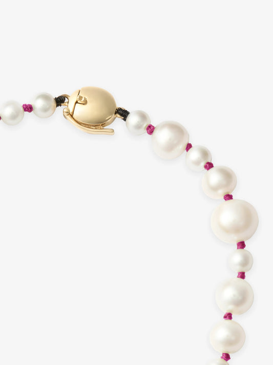 Beaches Pearl & 0.40ct Diamond Pink Thread Bracelet View 2