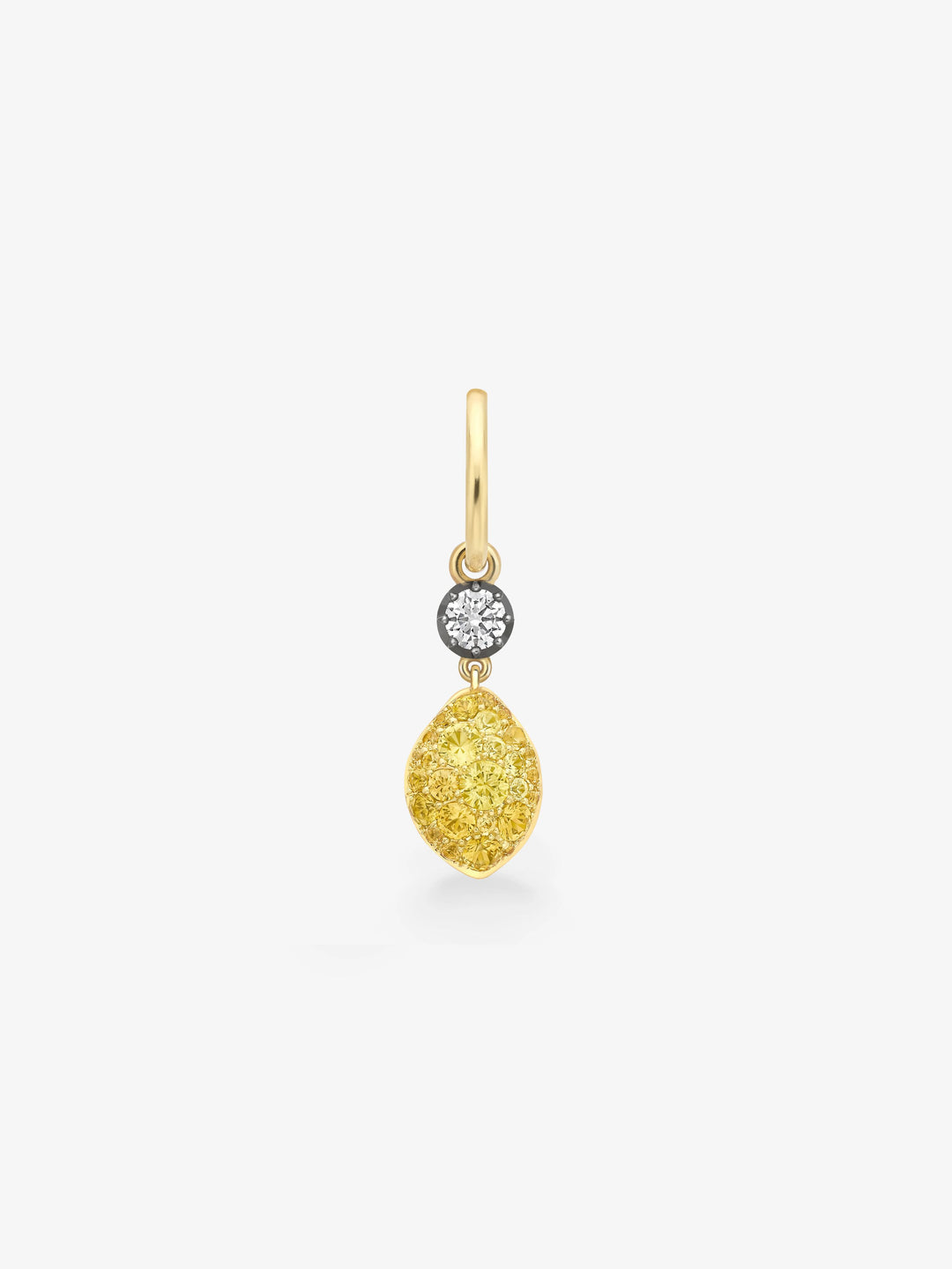 Fruit Salad Lemon Drop Sapphire & Diamond Single Gypset Hoop Earring  View 1