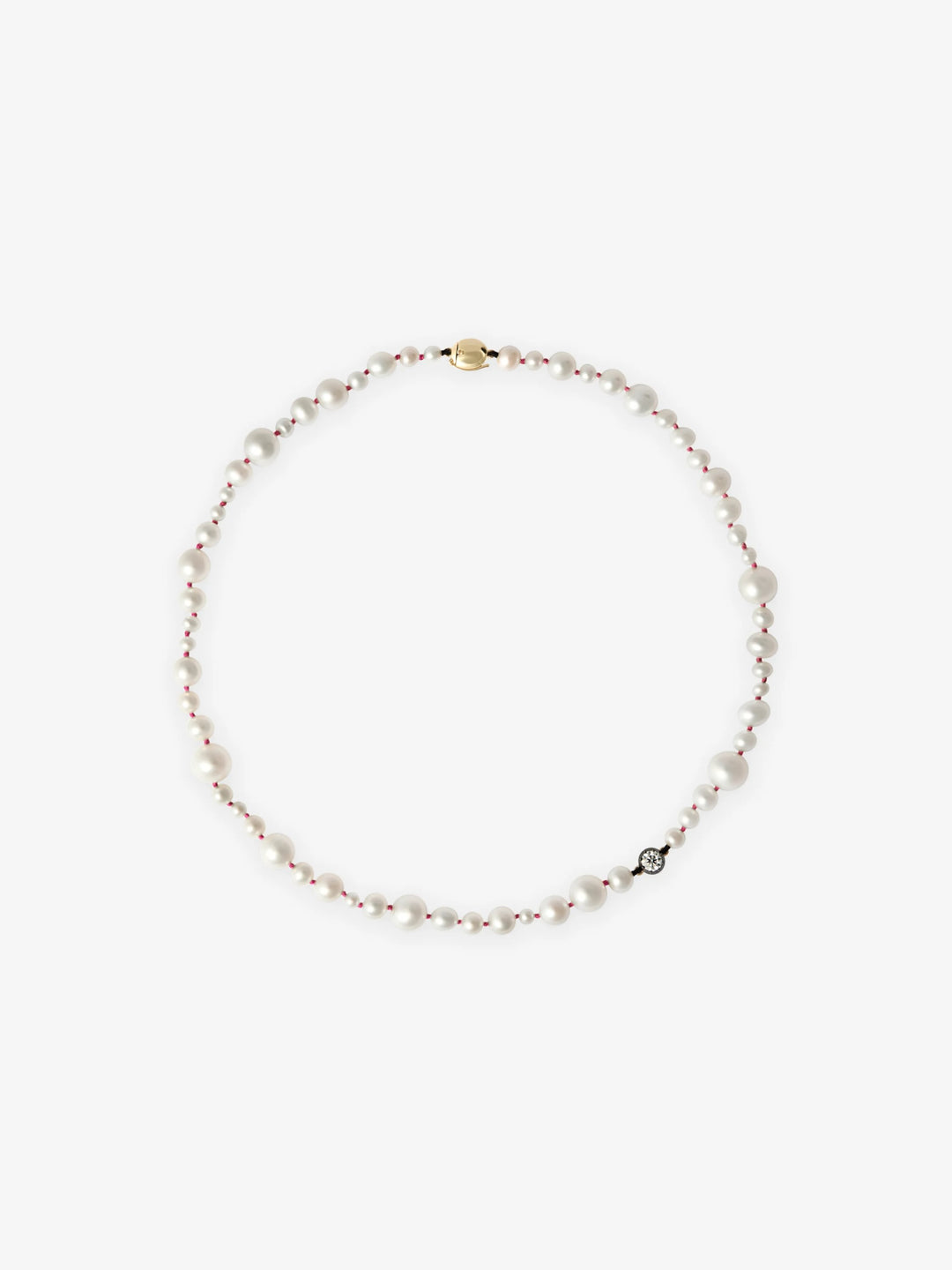Beaches Pearl & 0.40ct Diamond 16" Pink Thread Necklace  View 1