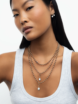 Ball n Chain Rose Gold 18" Necklace