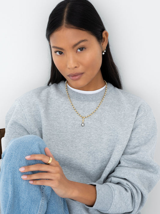 Ball n Chain Yellow Gold 18" Necklace View 3