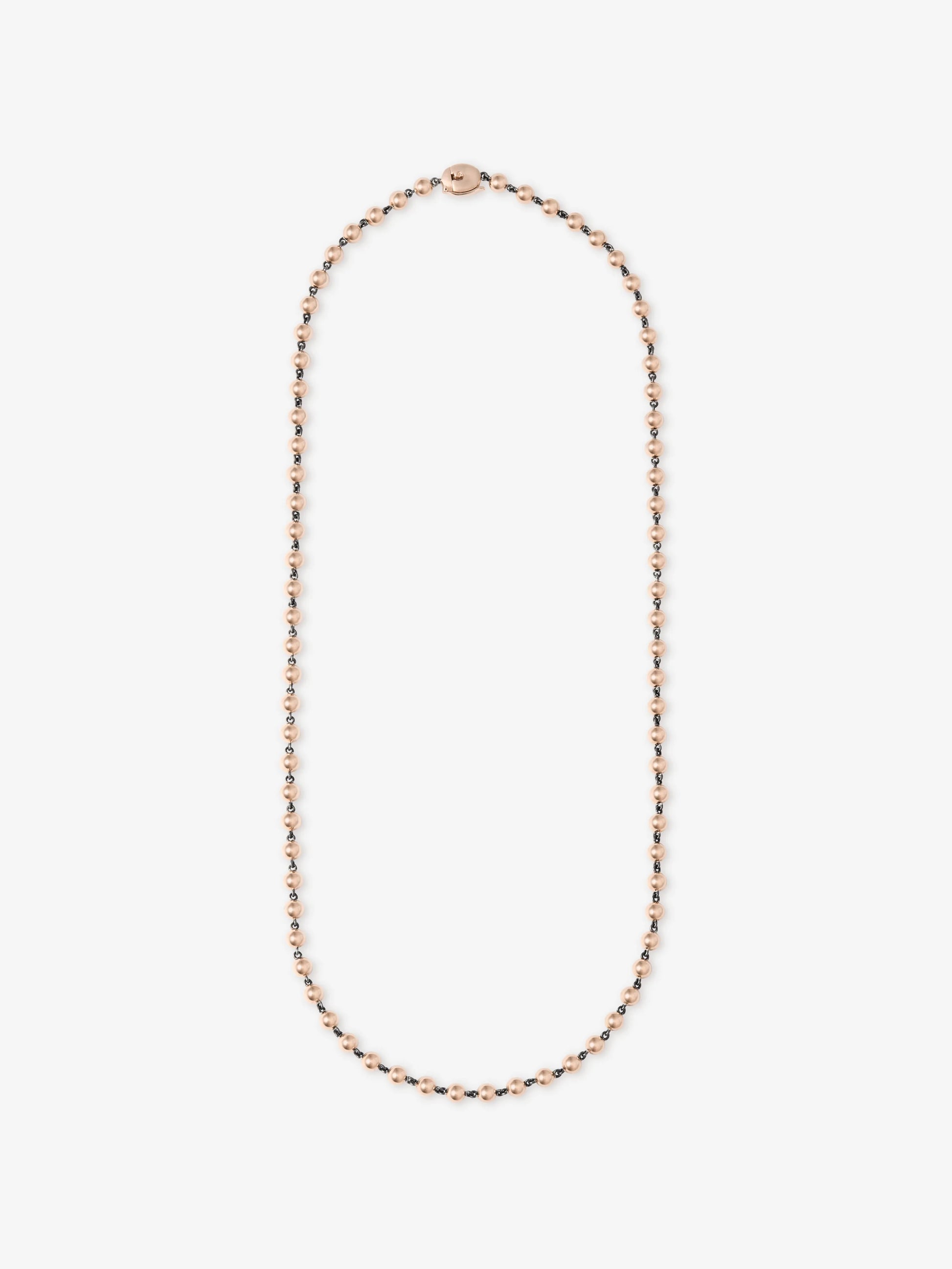 Ball n Chain Rose Gold 21" Necklace View 1