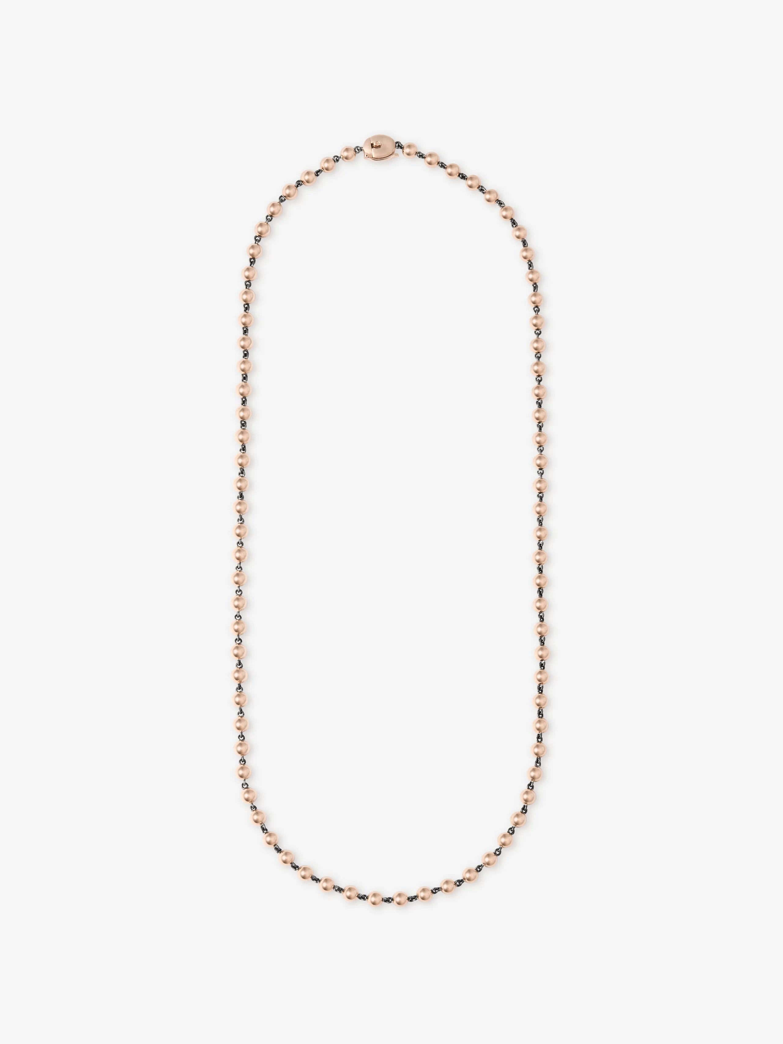 Ball n Chain Rose Gold 21" Necklace View 1
