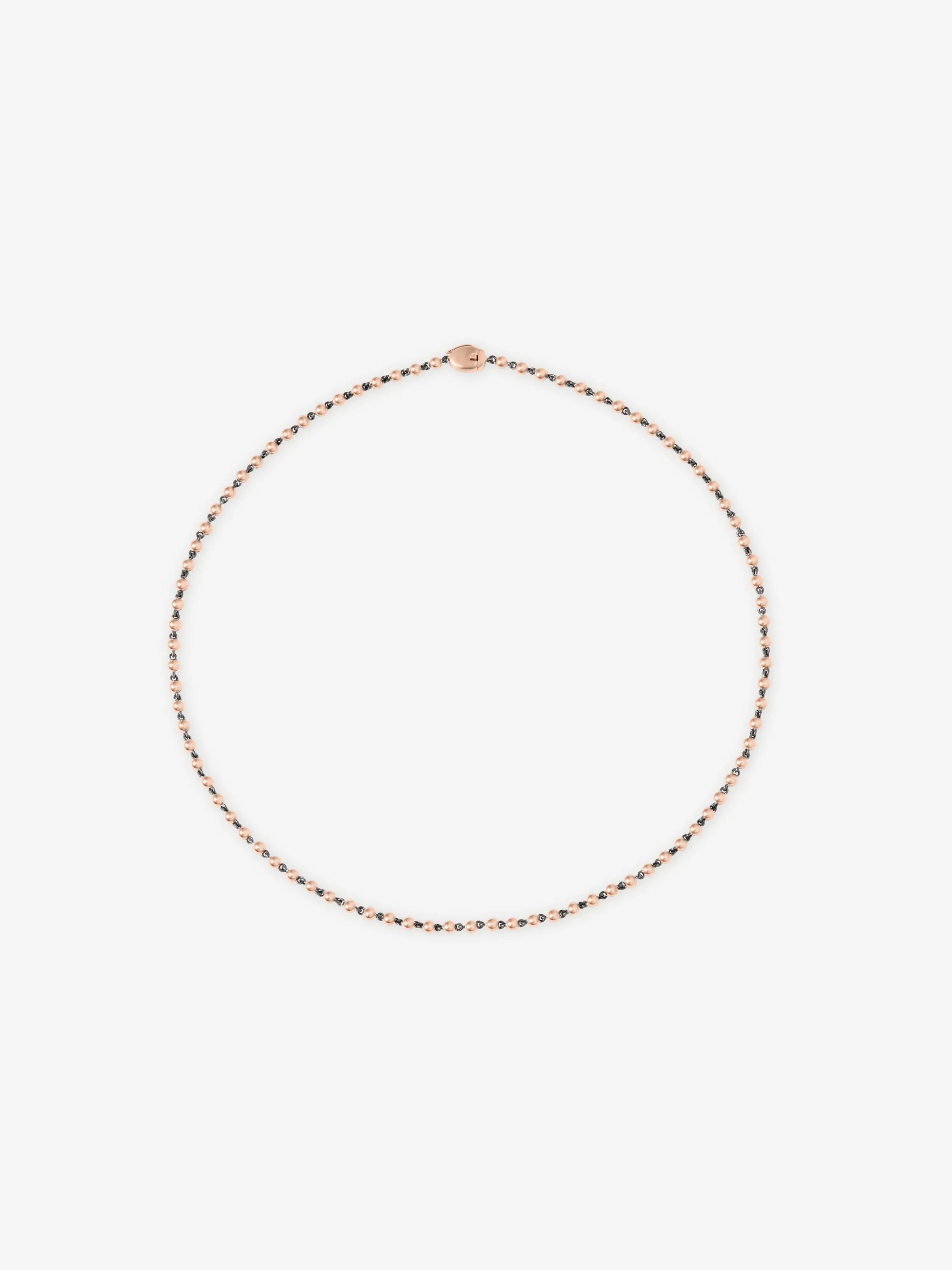 Micro Ball n Chain Rose Gold 16" Necklace View 1