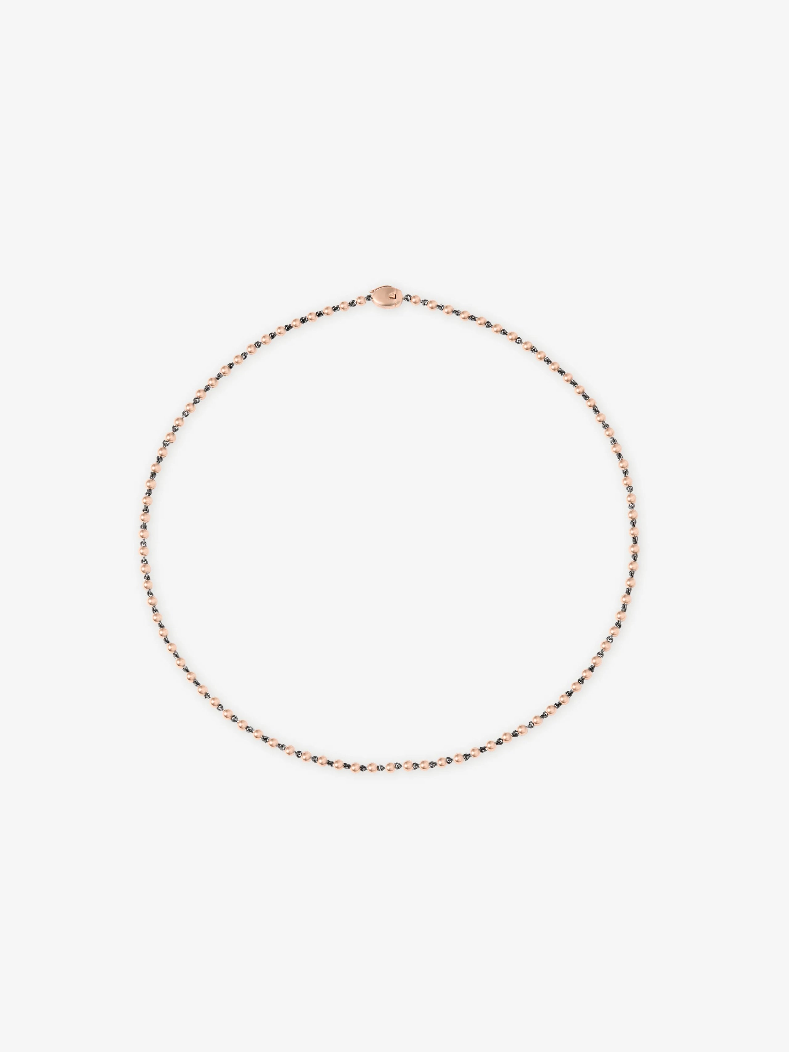 Micro Ball n Chain Rose Gold 16" Necklace View 1