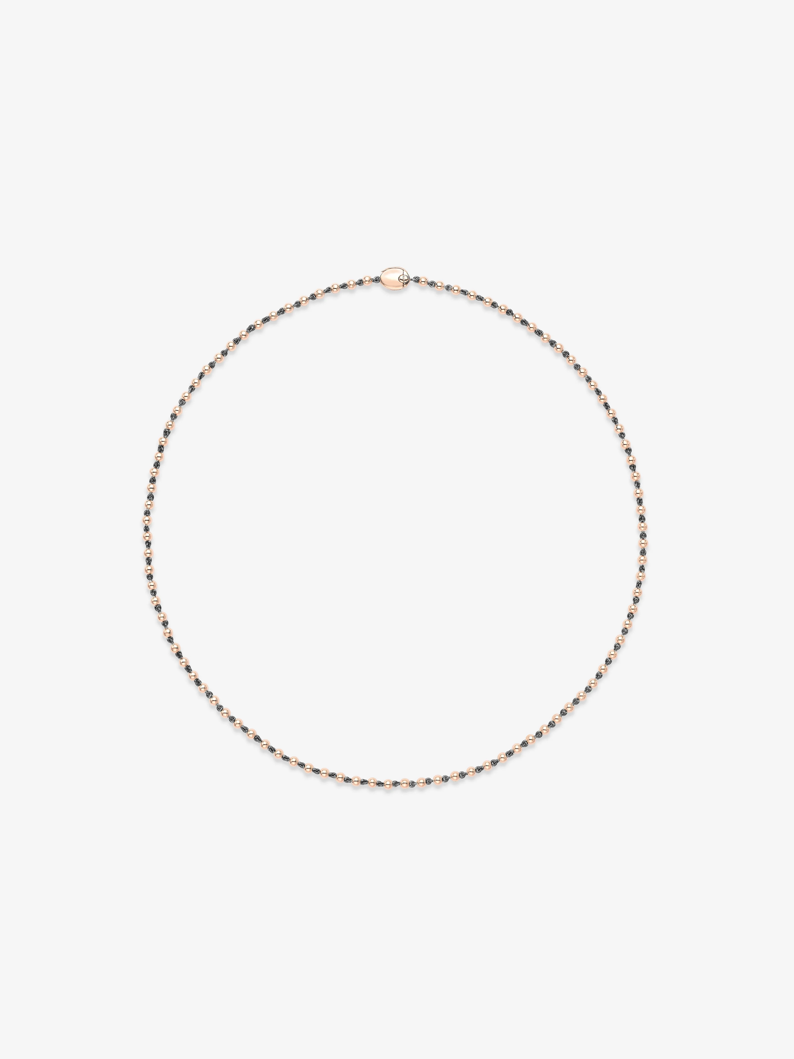 Micro Ball n Chain Rose Gold 18" Necklace View 1