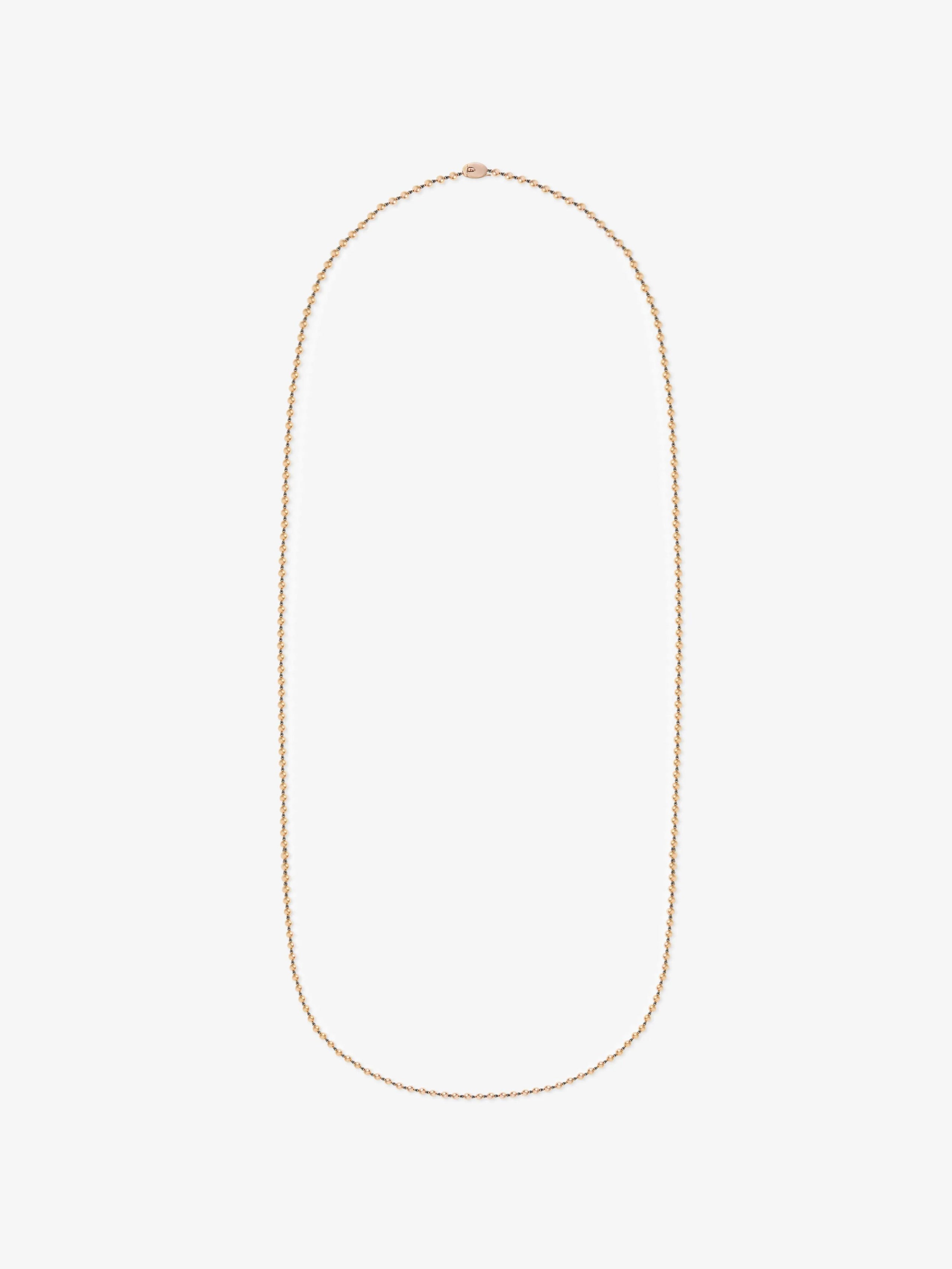 Micro Ball n Chain Rose Gold 36" Necklace View 1
