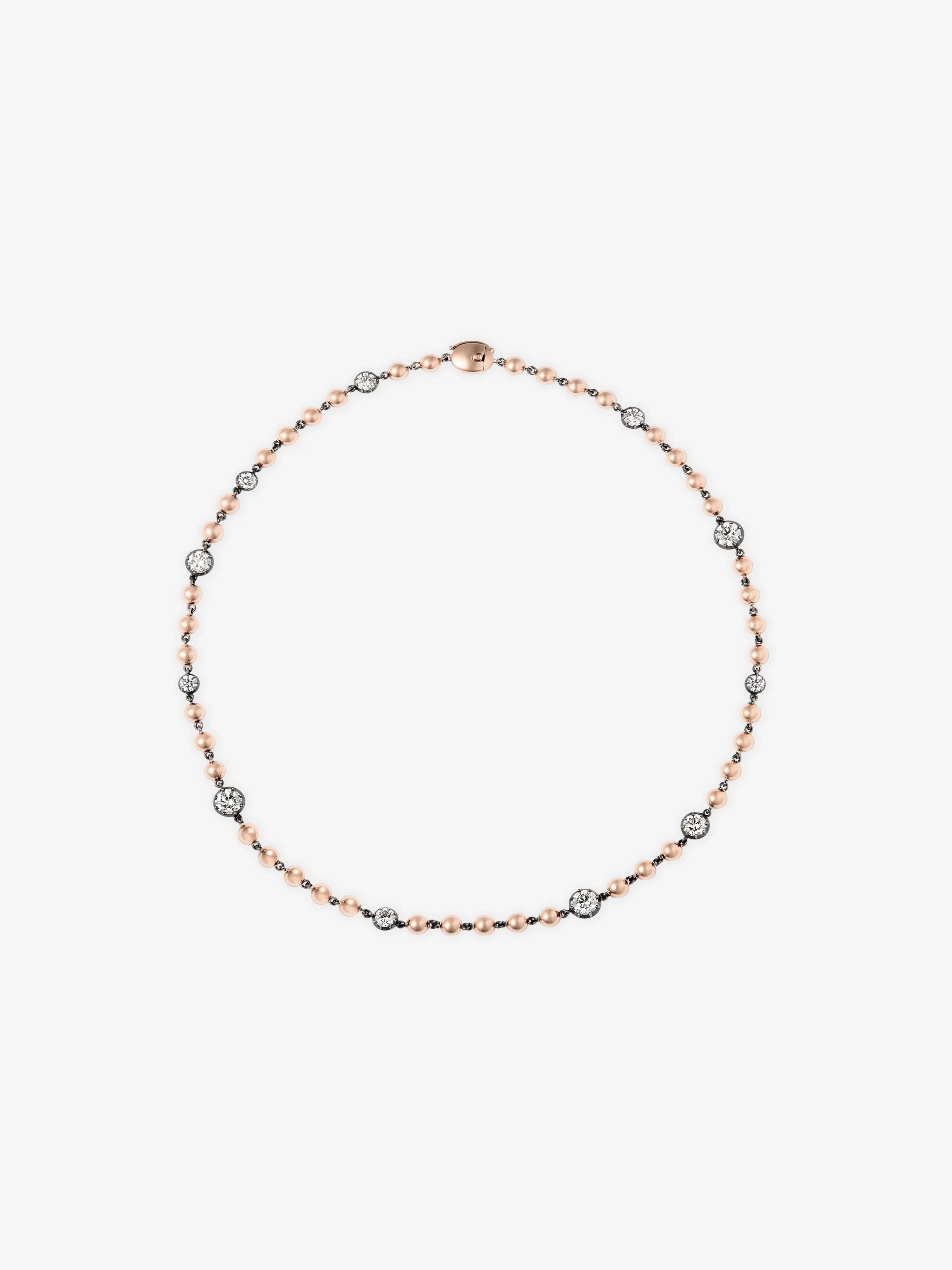 Jessica Chain Ball n Chain Rose Gold Multi Diamond 16