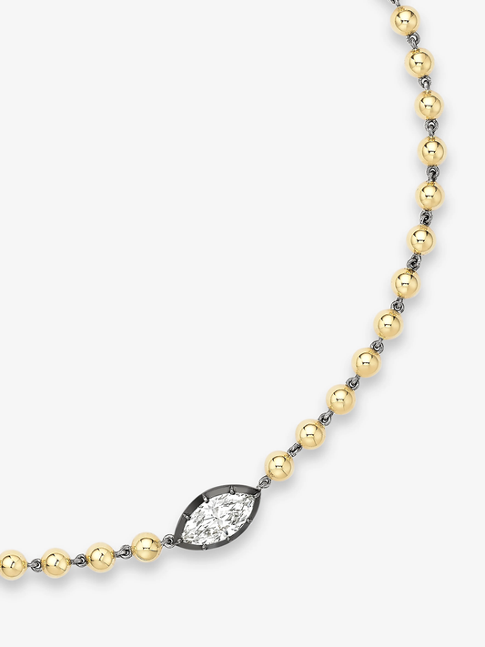 Ball n Chain East-West 1.92ct Marquise Diamond 16" Necklace View 2