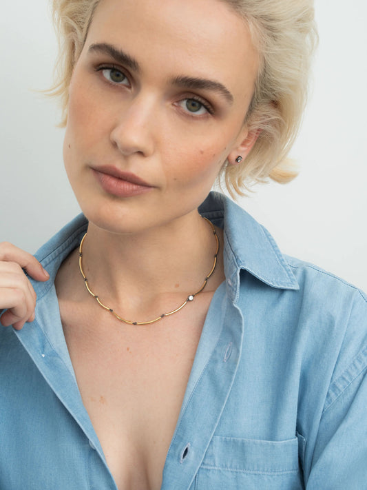 Chi Chi Yellow Gold & Diamond Necklace View 3