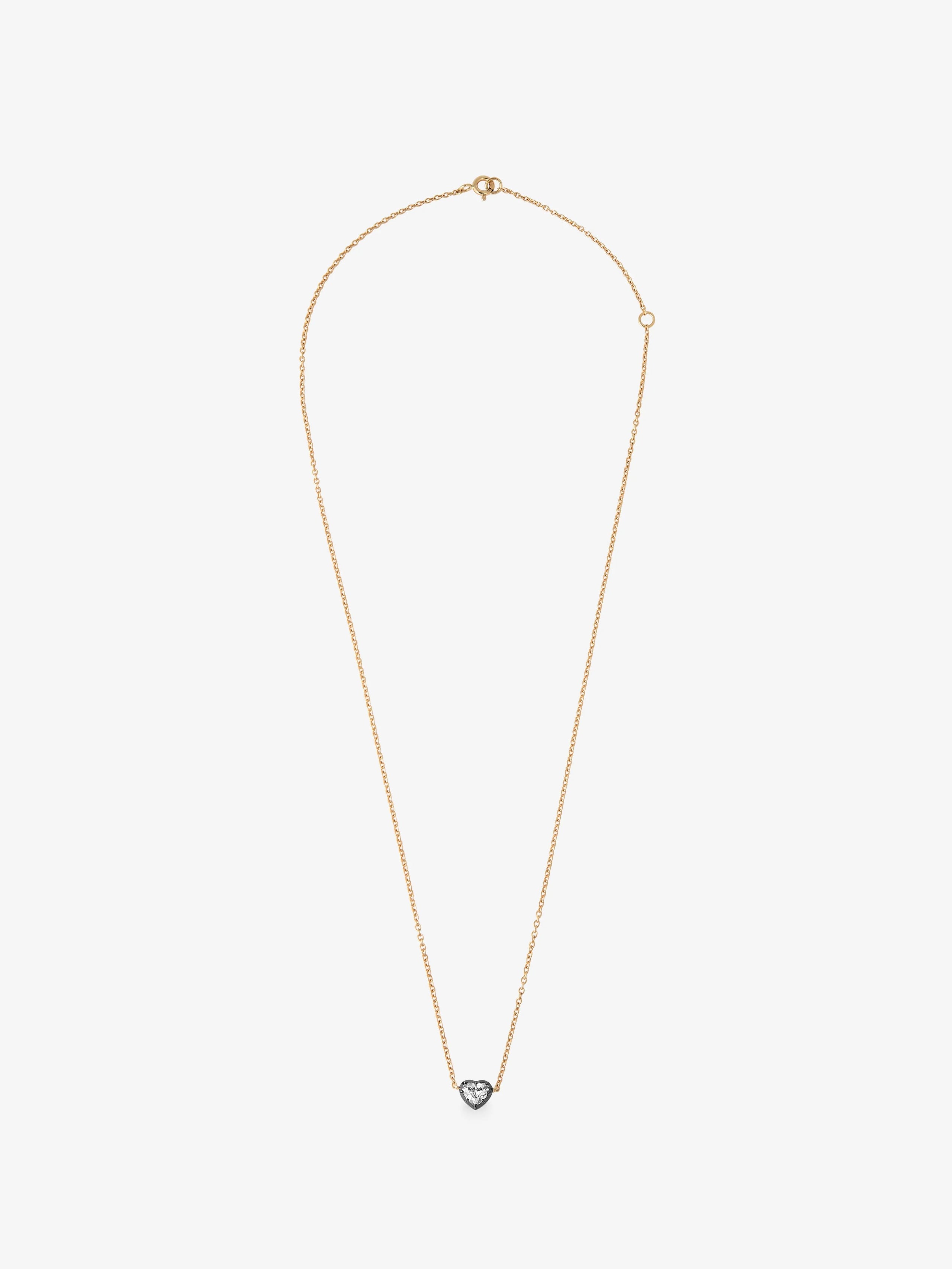 Georgian Cut-Down 0.50ct Heart-Shaped Diamond & Blackened Gold Pendant View 1