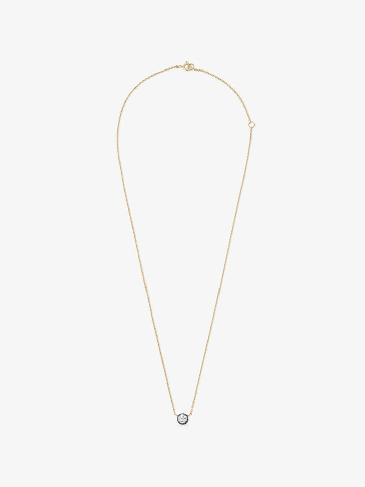 Jessica McCormack Georgian Cut-Down 0.25ct diamond pendant necklace in blackened gold.