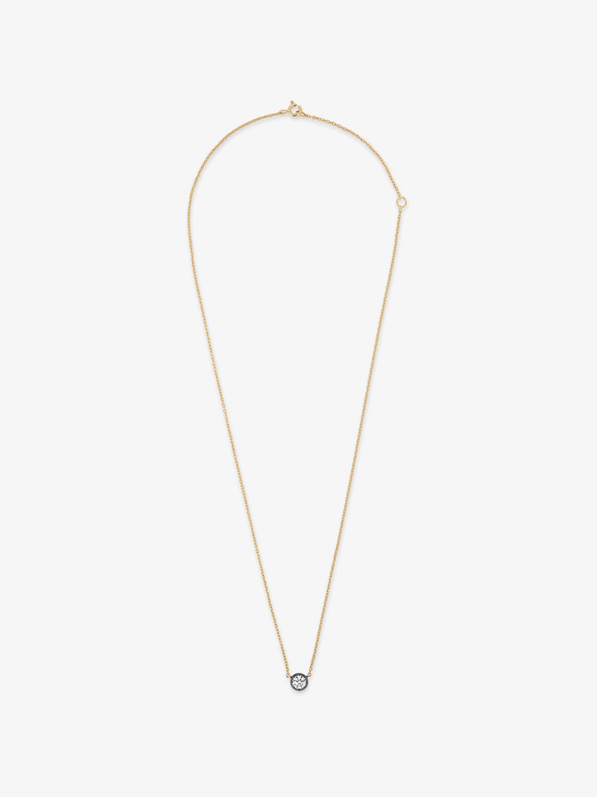 Georgian Cut-Down 0.50ct Diamond & Blackened Gold Pendant View 1