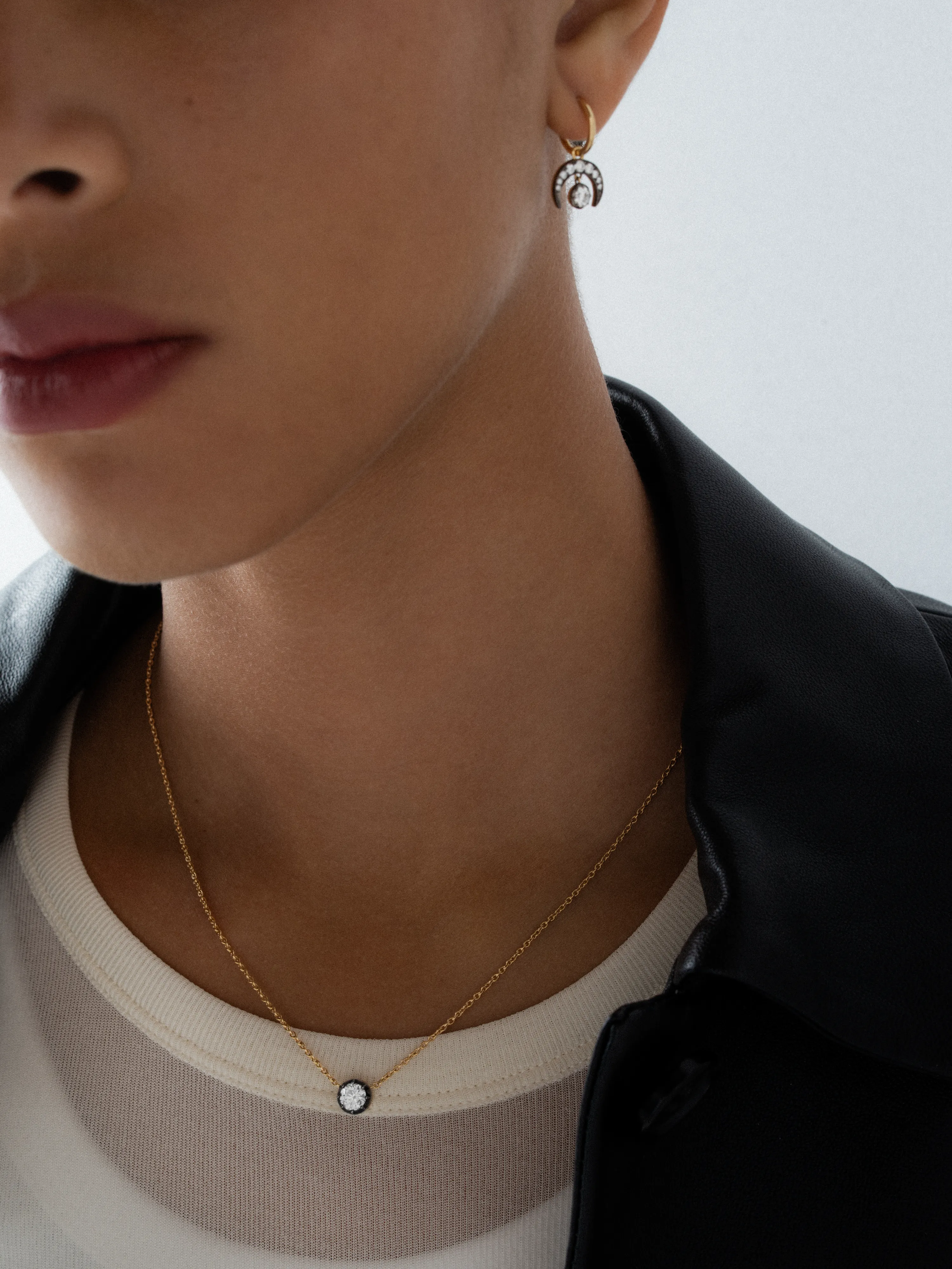 Georgian Cut-Down 0.70ct Diamond & Blackened Gold Pendant View 3