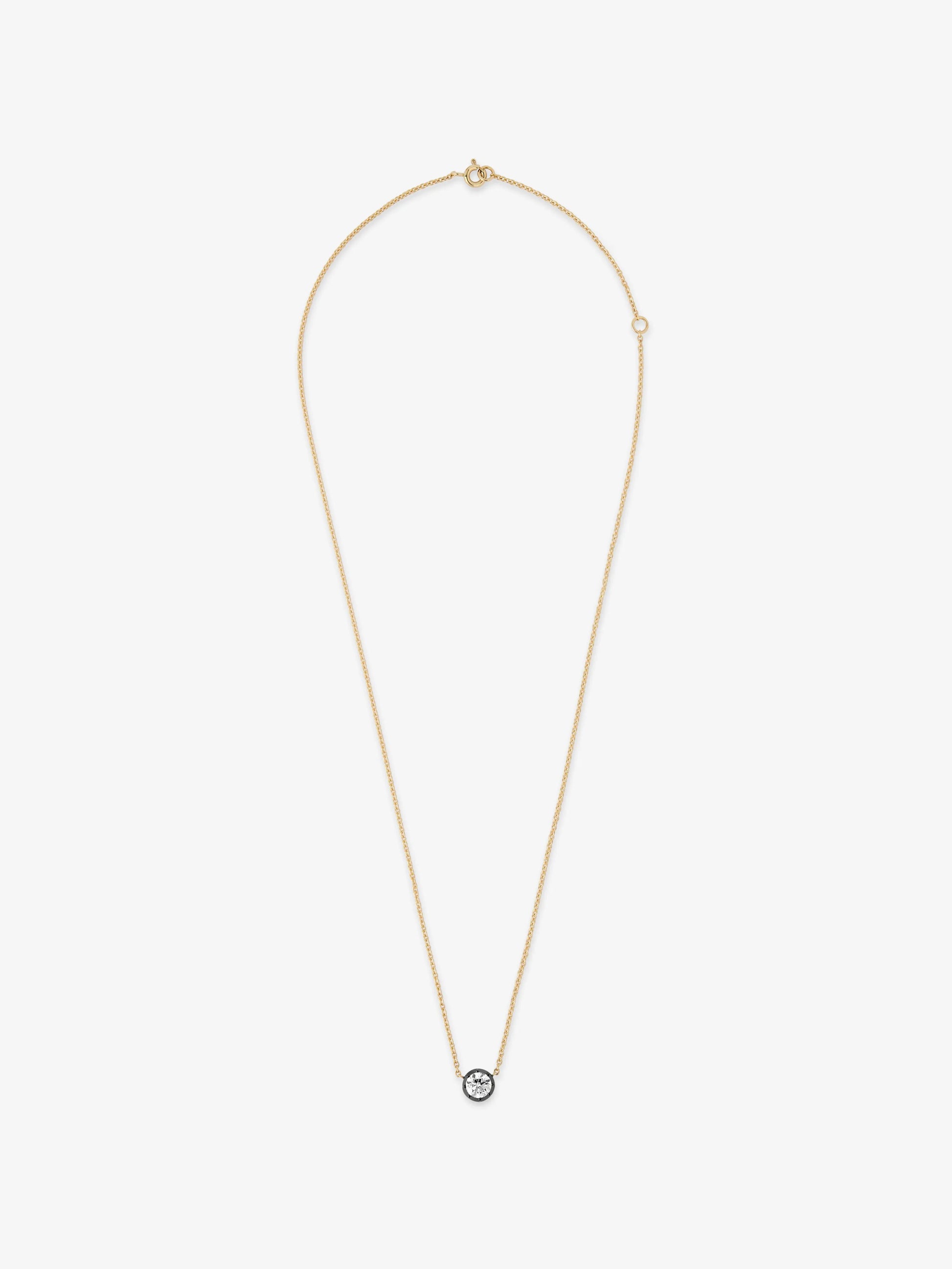 Georgian Cut-Down 0.70ct Diamond & Blackened Gold Pendant View 1