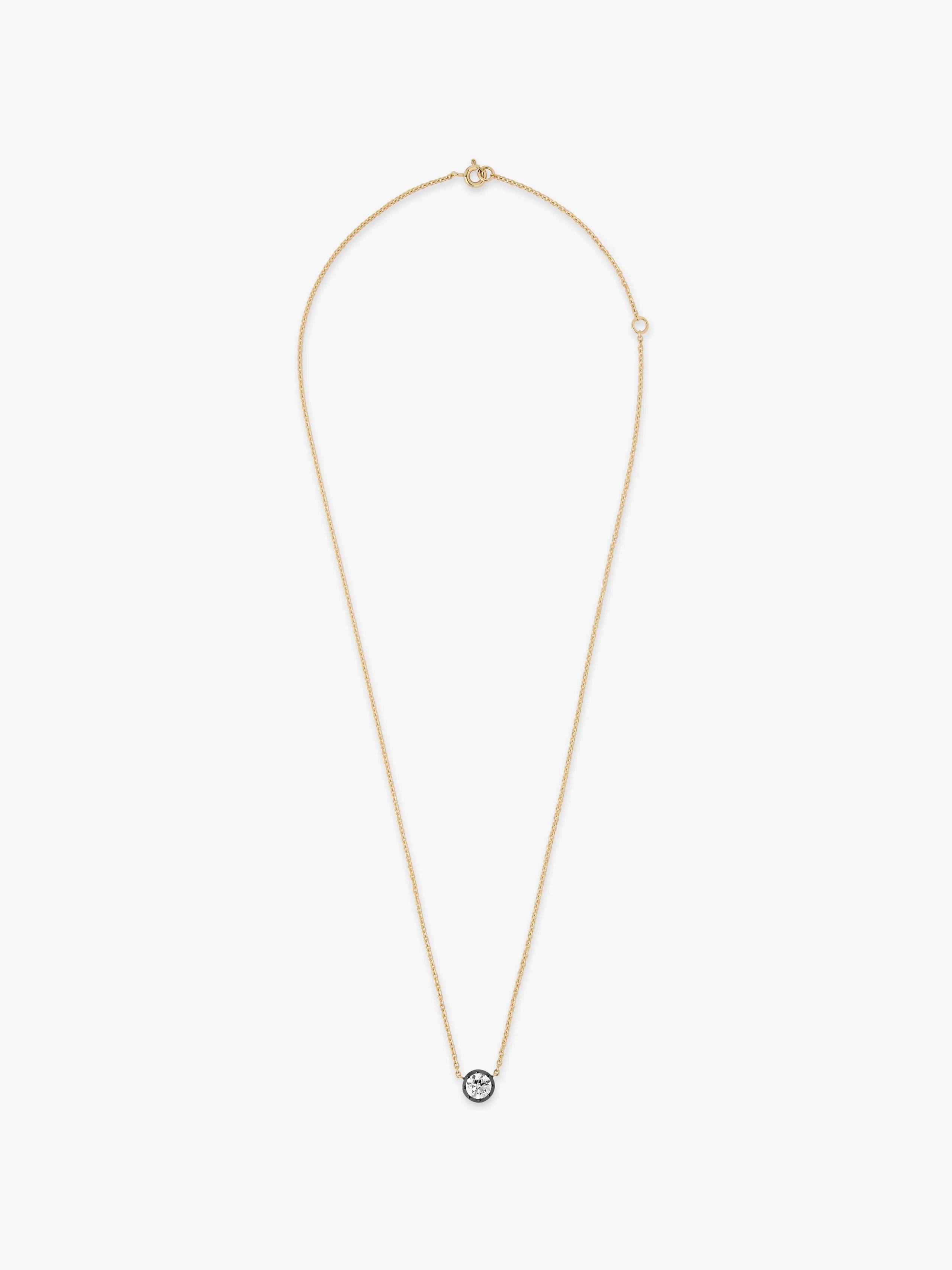 Georgian Cut-Down 0.70ct Diamond & Blackened Gold Pendant View 1