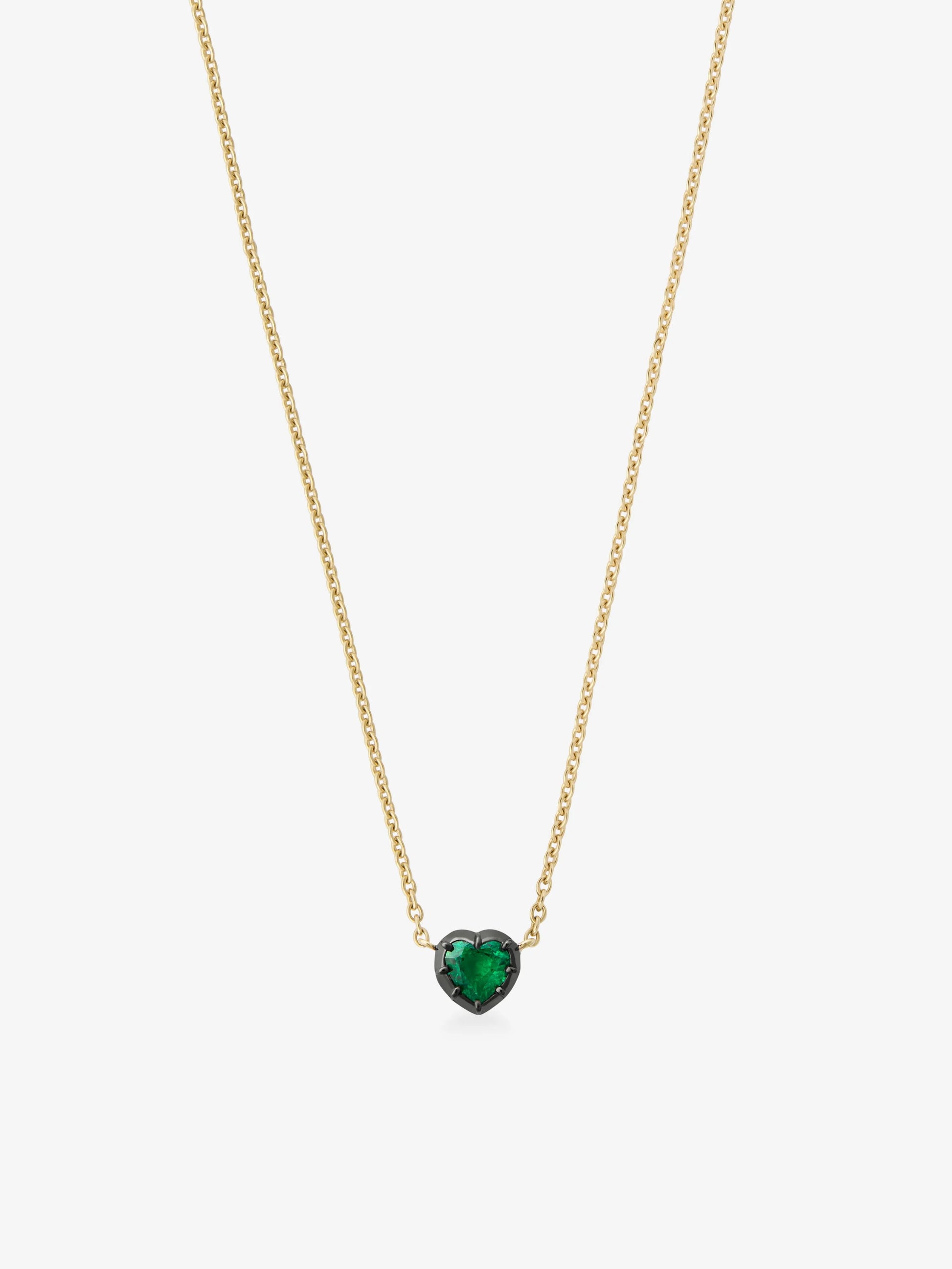 Georgian Cut-Down 0.70ct Heart-Shaped Emerald Pendant View 2