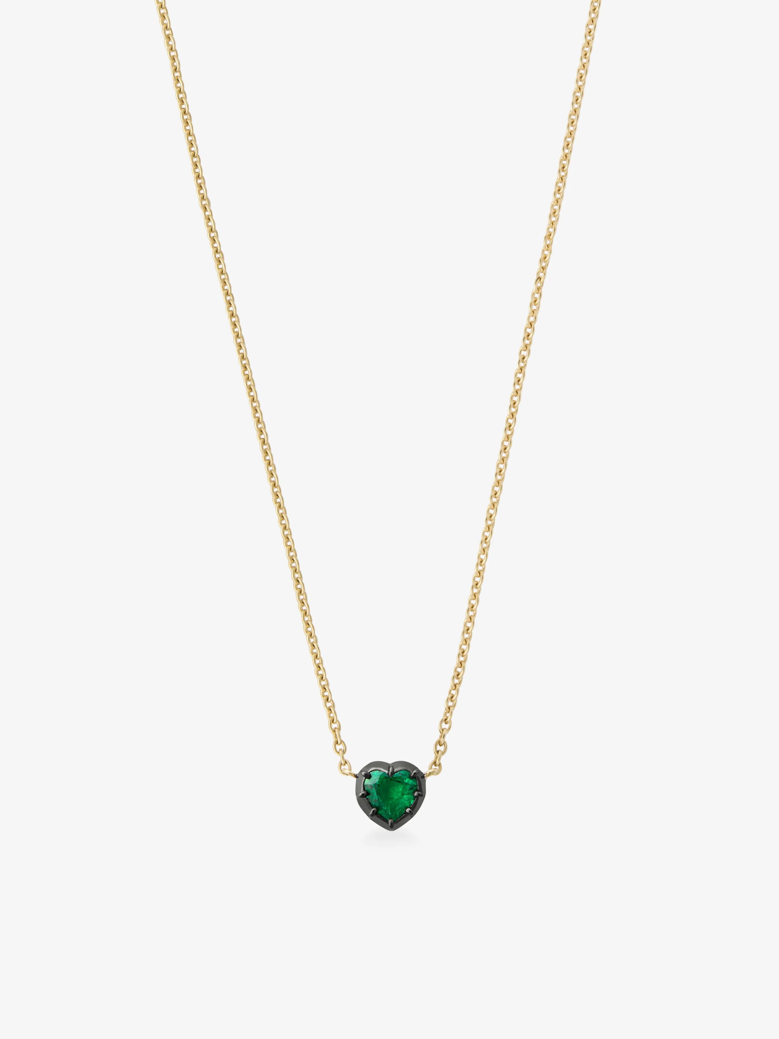 Georgian Cut-Down 0.70ct Heart-Shaped Emerald Pendant View 2