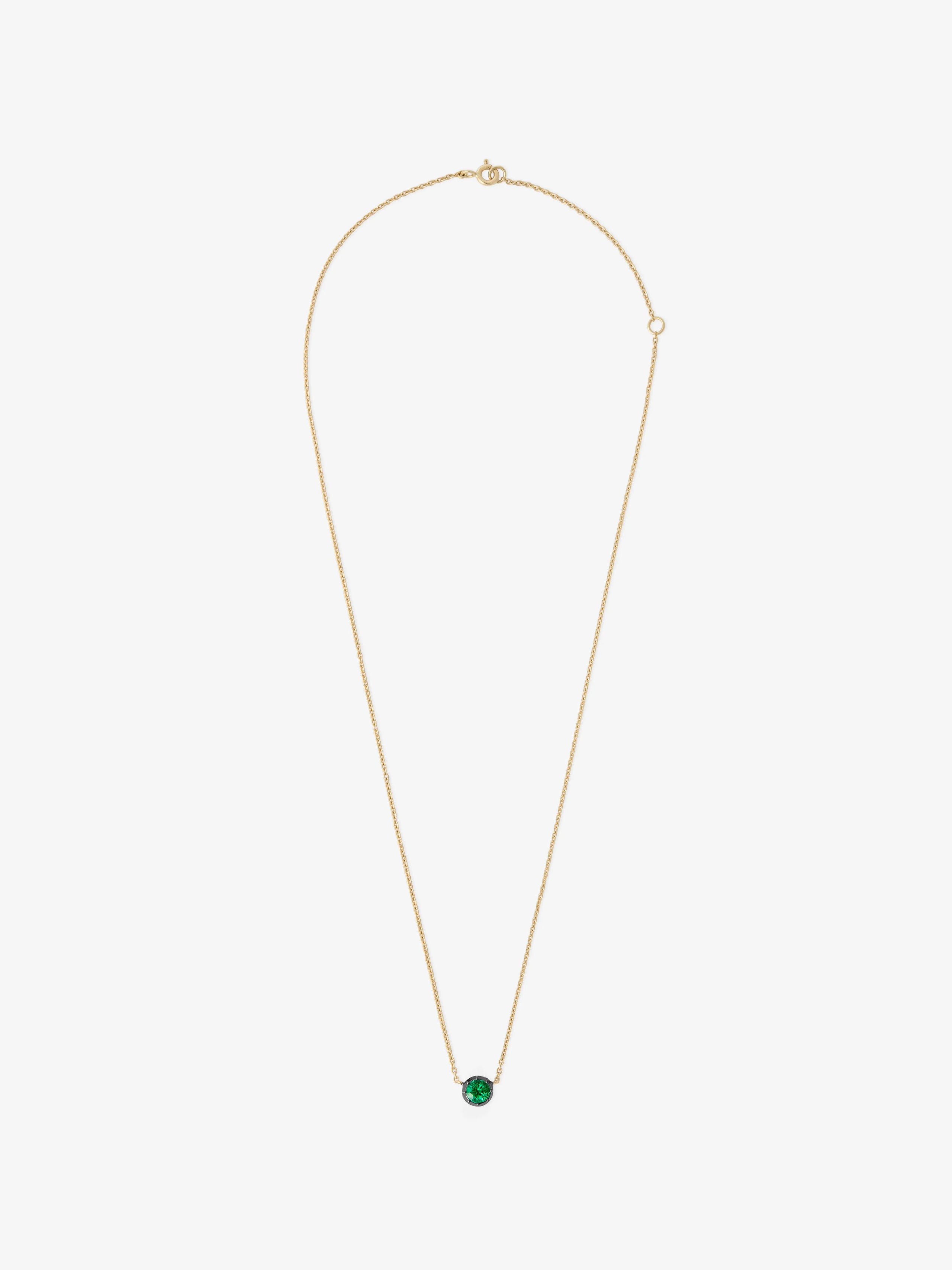 Georgian Cut-Down 0.50ct Round Emerald Pendant View 1