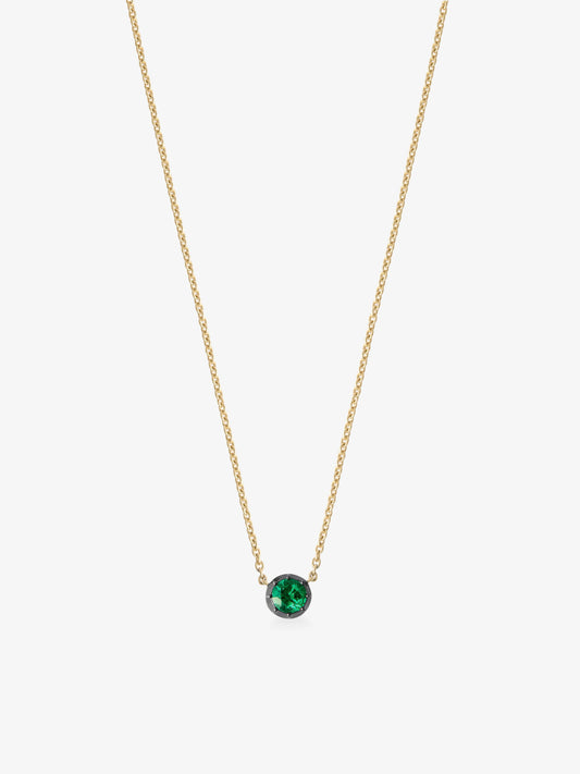 Georgian Cut-Down 0.50ct Round Emerald Pendant View 2