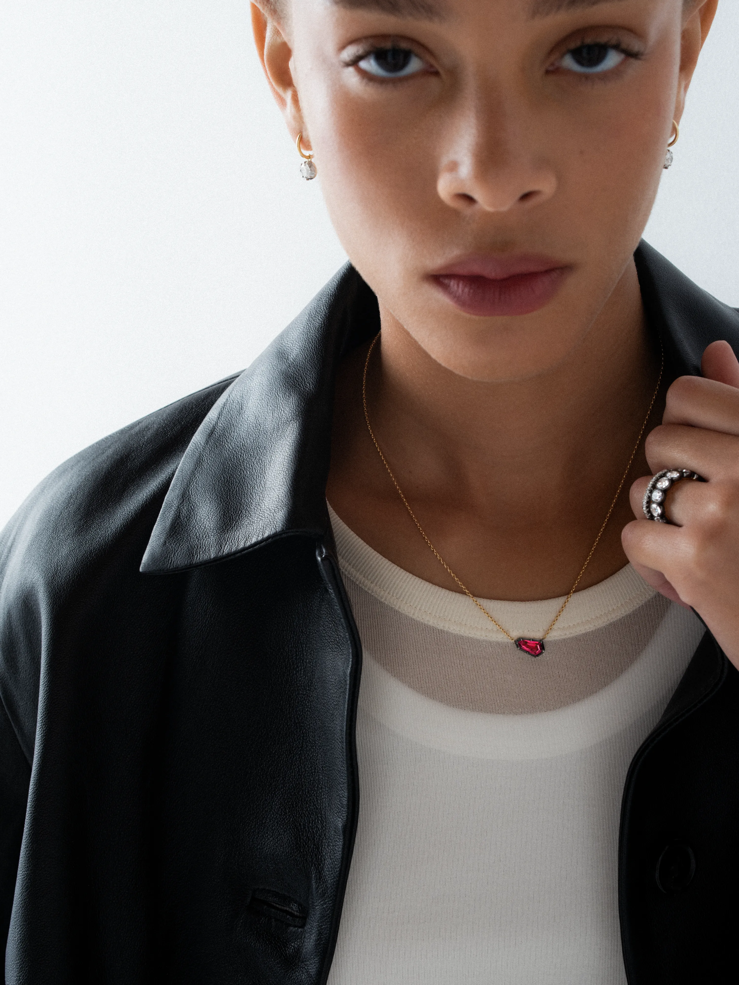 Georgian Cut-Down East-West Kite Ruby Pendant View 3