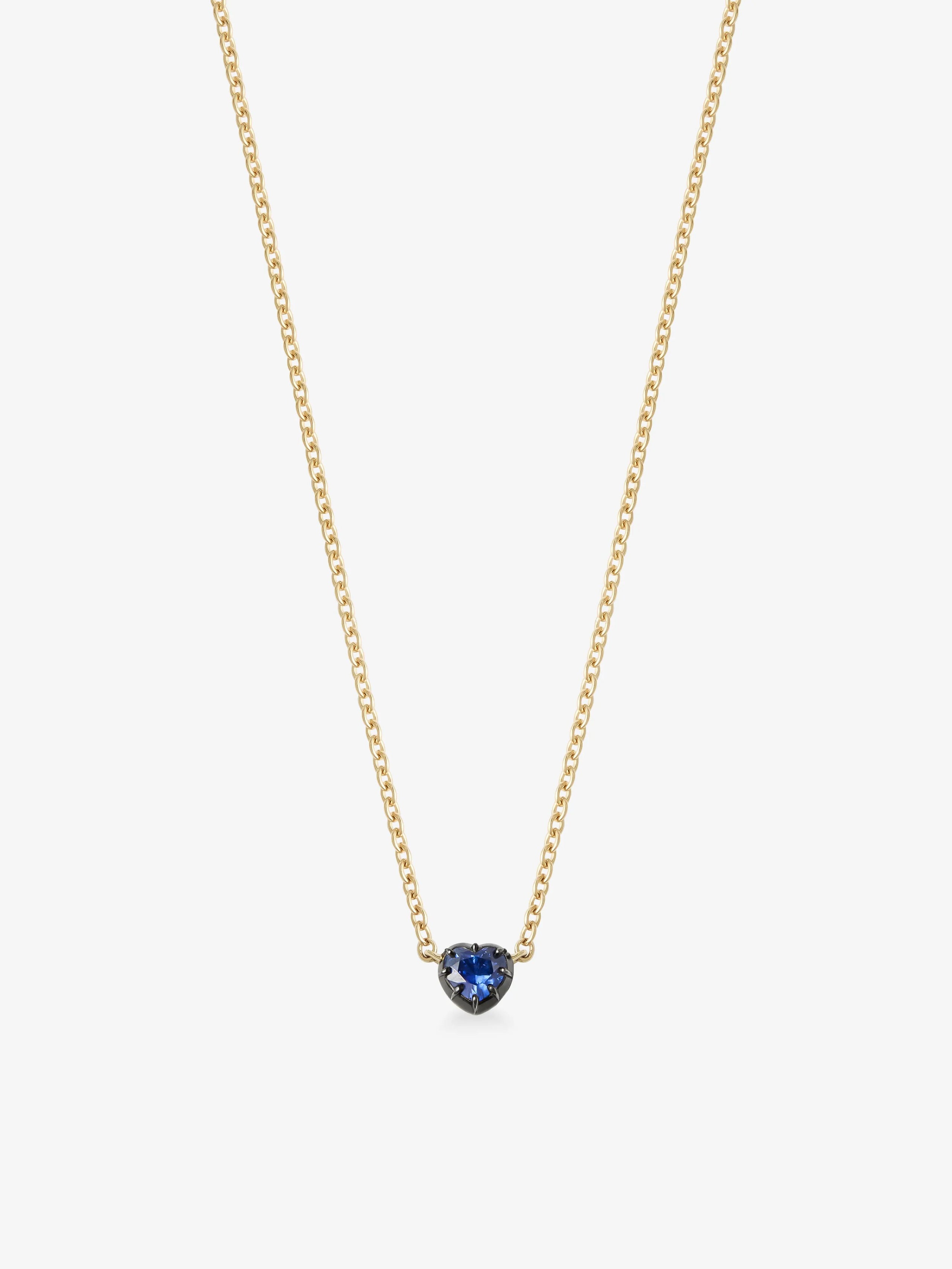 Georgian Cut-Down 0.50ct Heart-Shaped Sapphire & Blackened Gold Pendant View 2