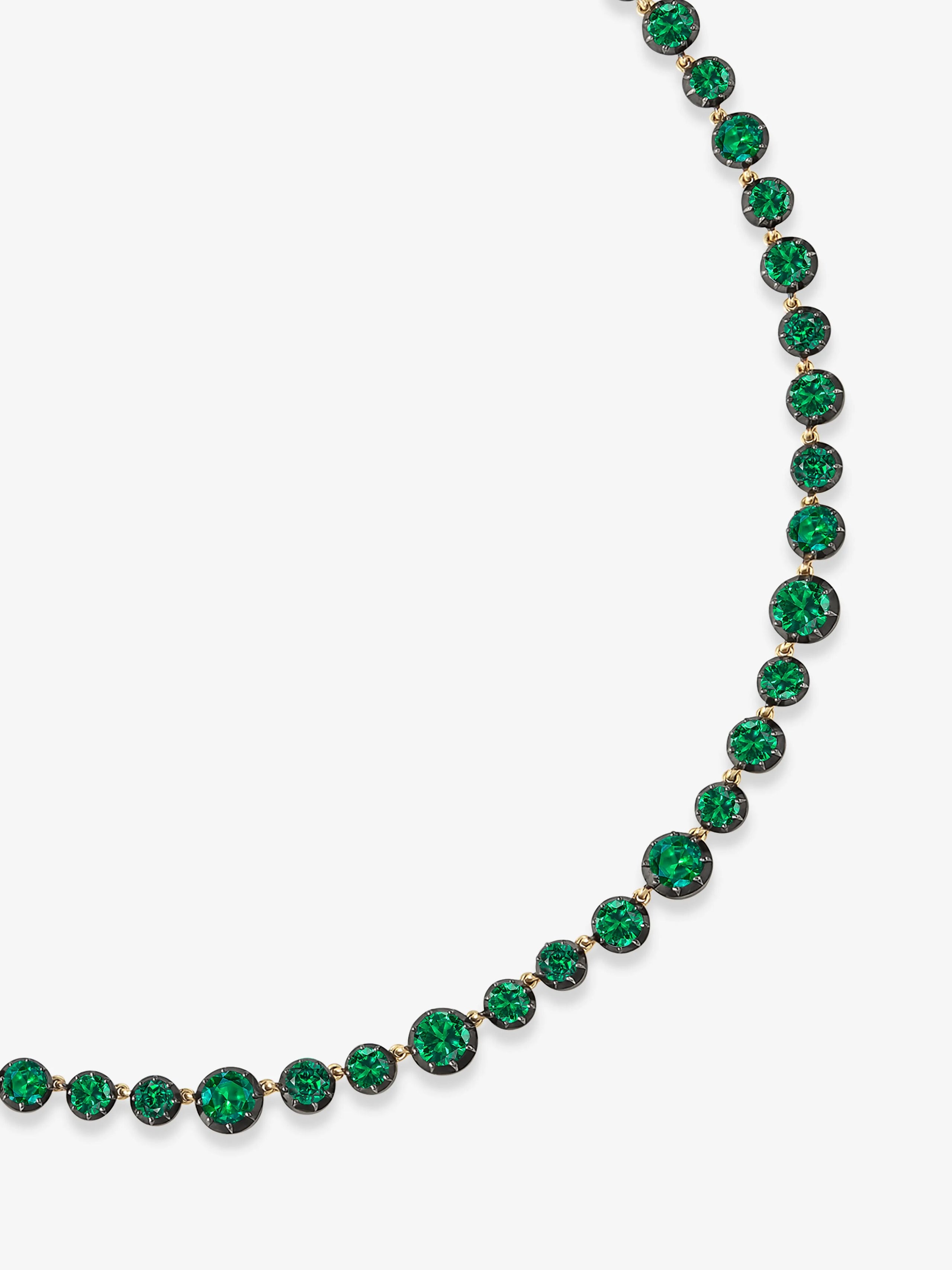 Fruit Salad Emerald Button Back Necklace View 2