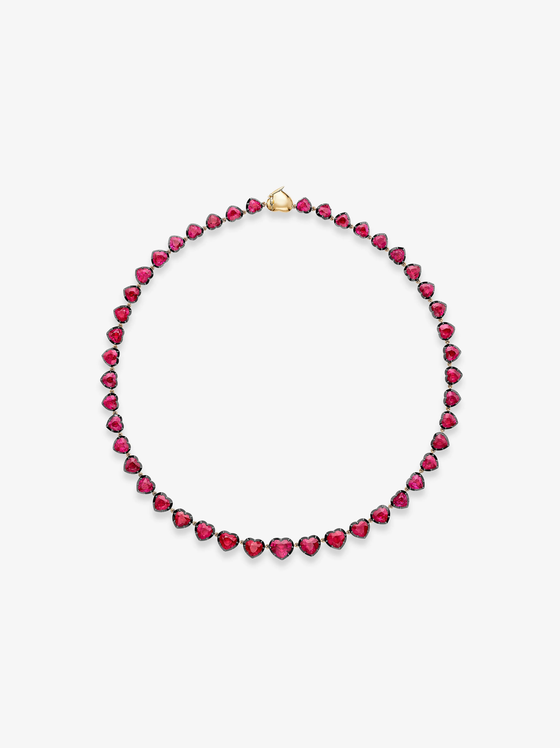 Signature Ruby Heart Button Back Necklace View 1