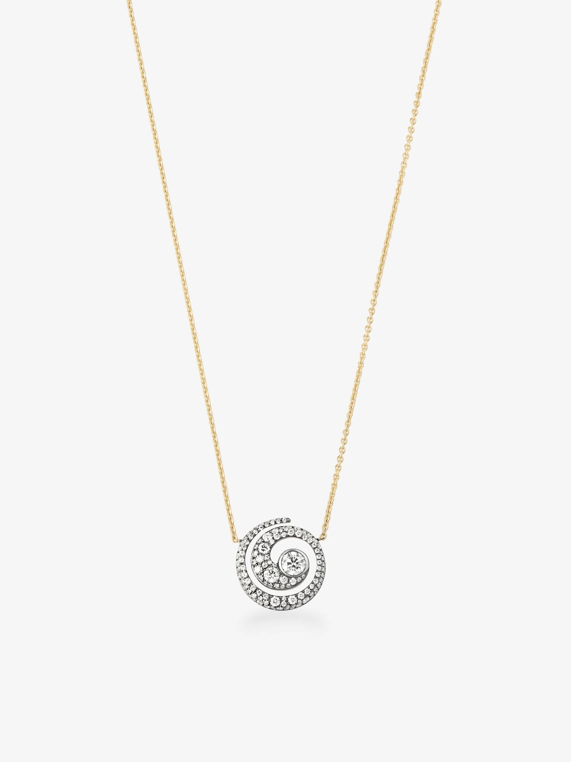 Tattoo Diamond & Blackened Gold Pendant View 2