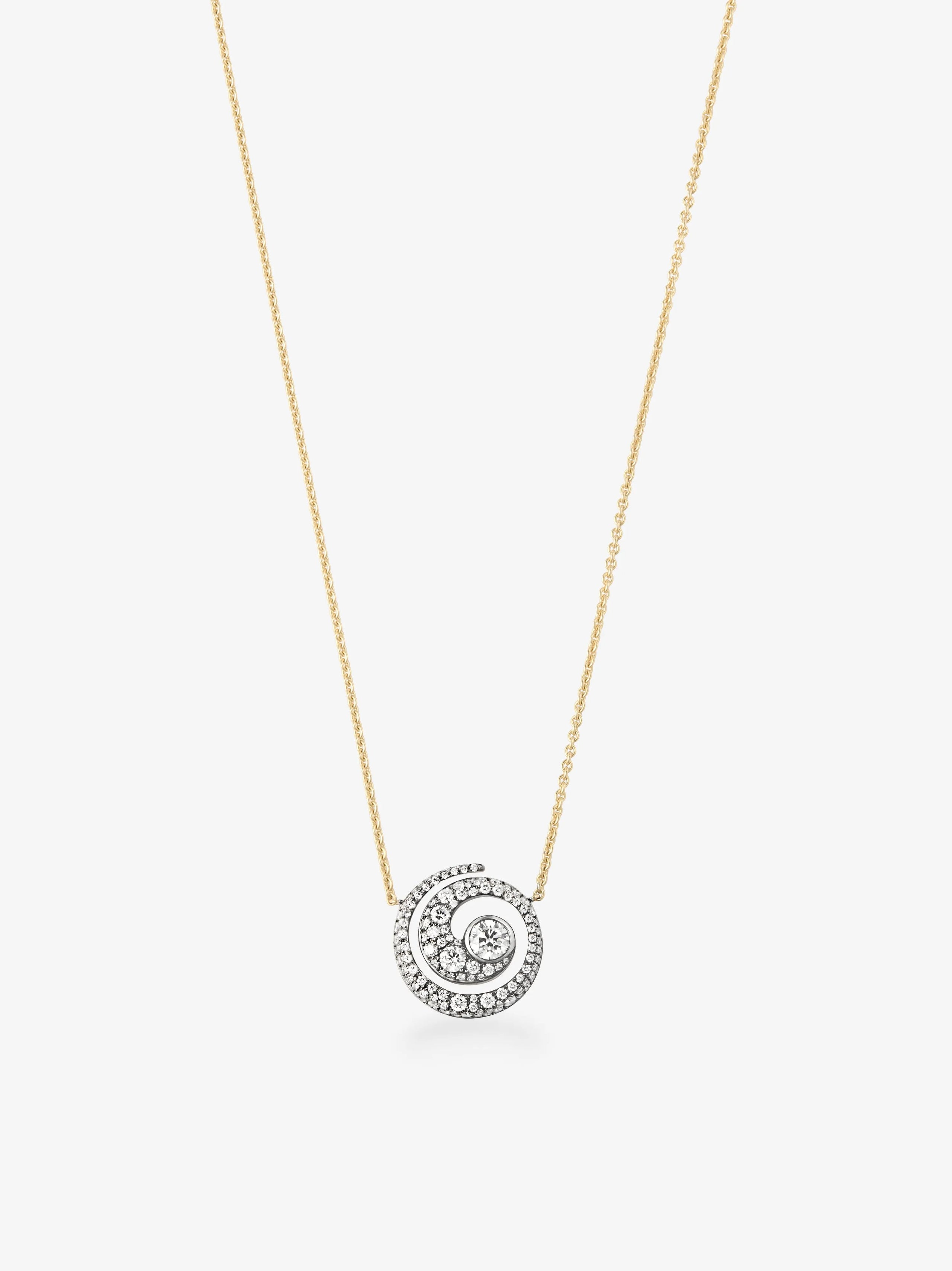 Tattoo Diamond & Blackened Gold Pendant View 2