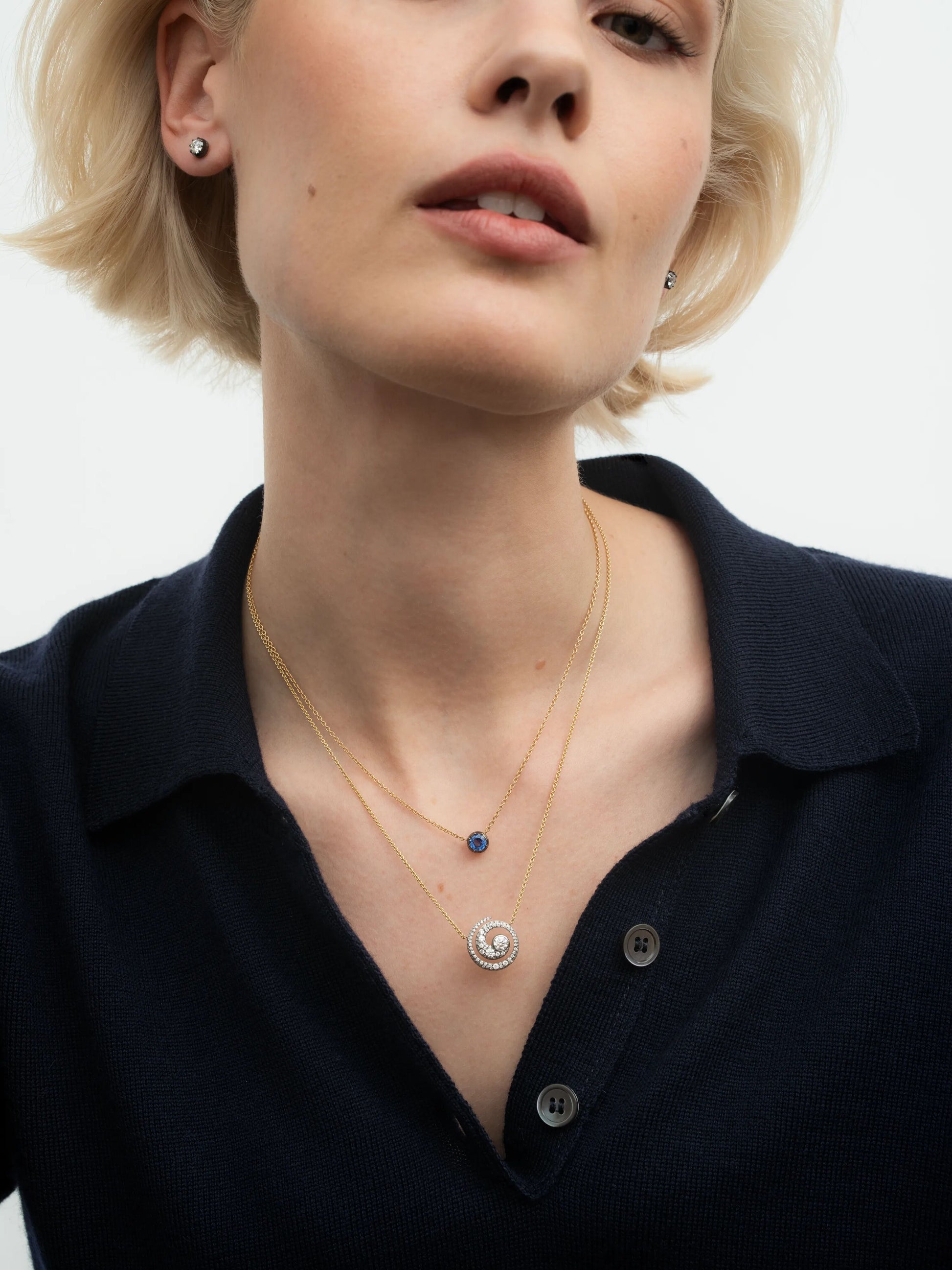 Tattoo Diamond & Blackened Gold Pendant View 3