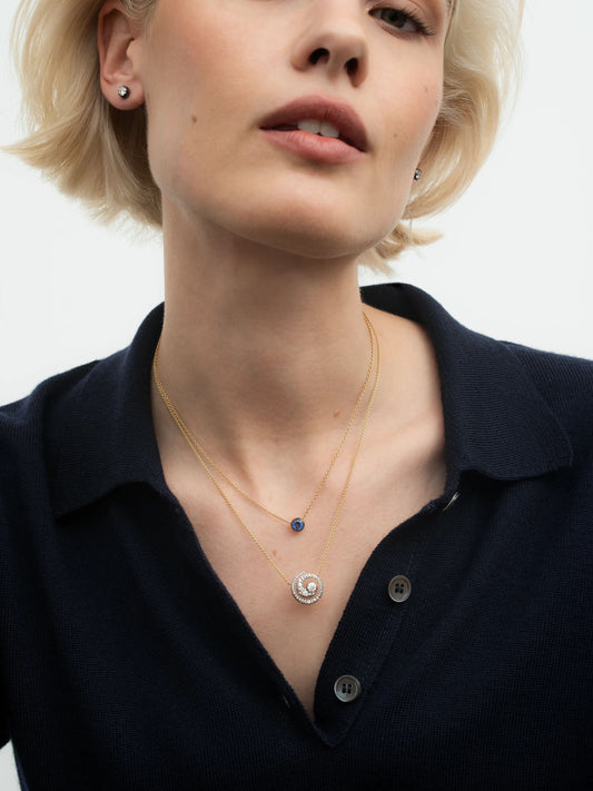 Tattoo Diamond & Blackened Gold Pendant View 3