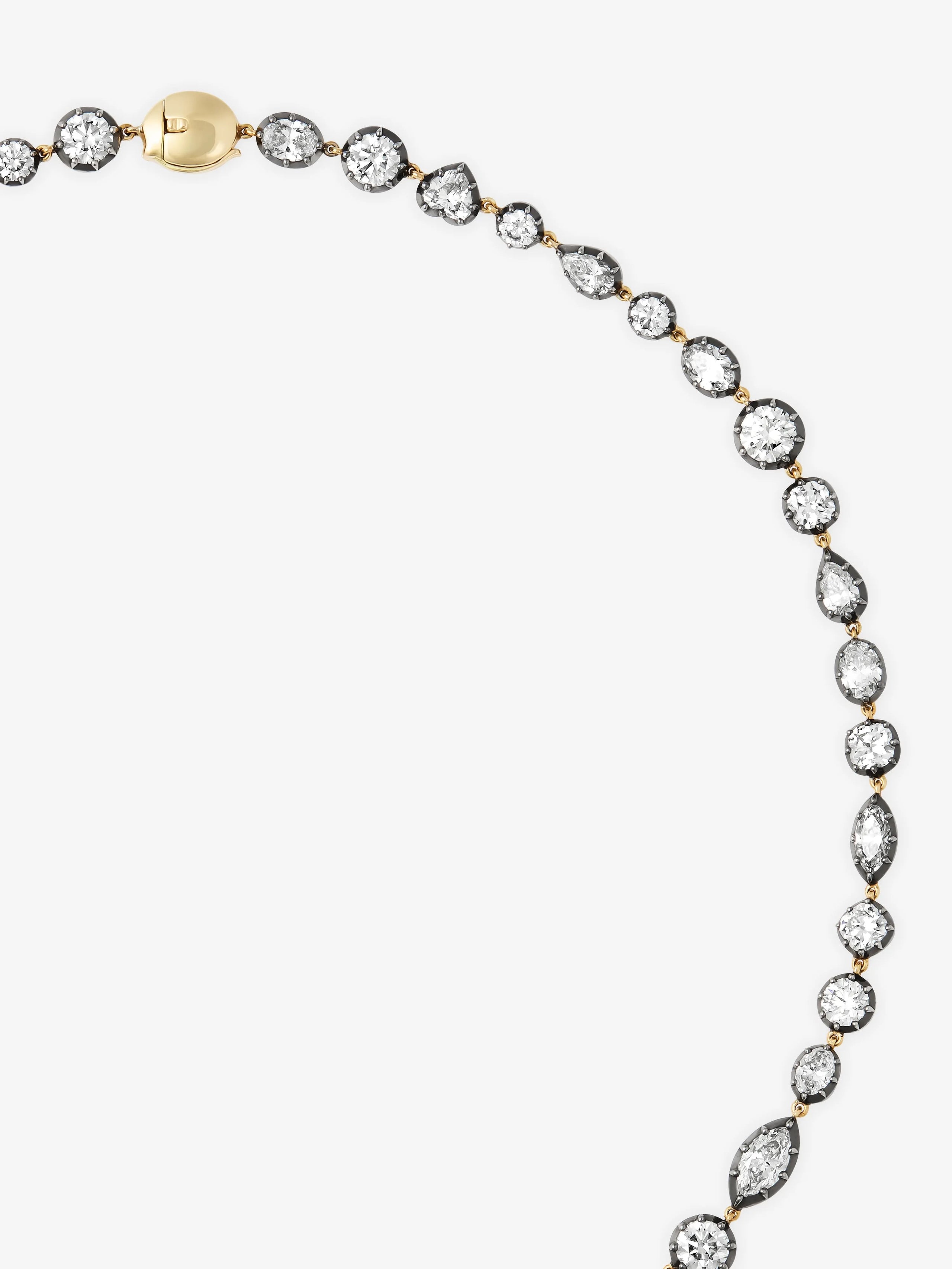 Signature Multi-Shape Diamond Button Back 16" Necklace View 4