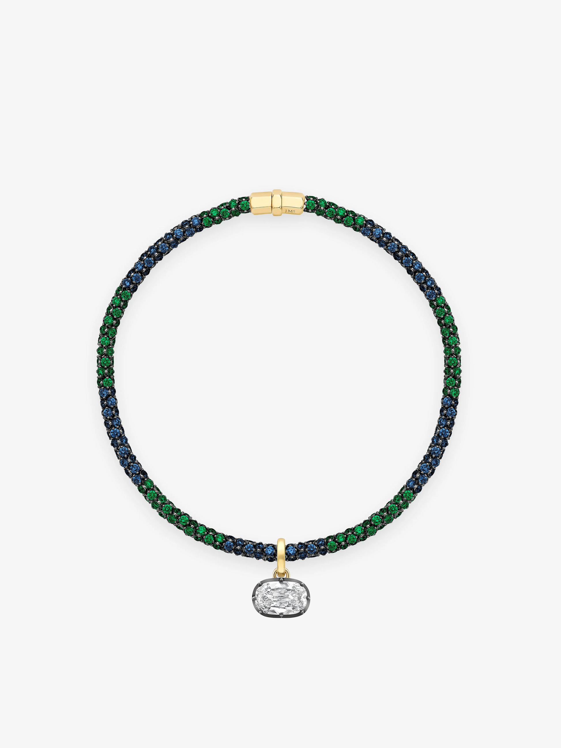 Tempest Emerald & Sapphire Necklace View 2