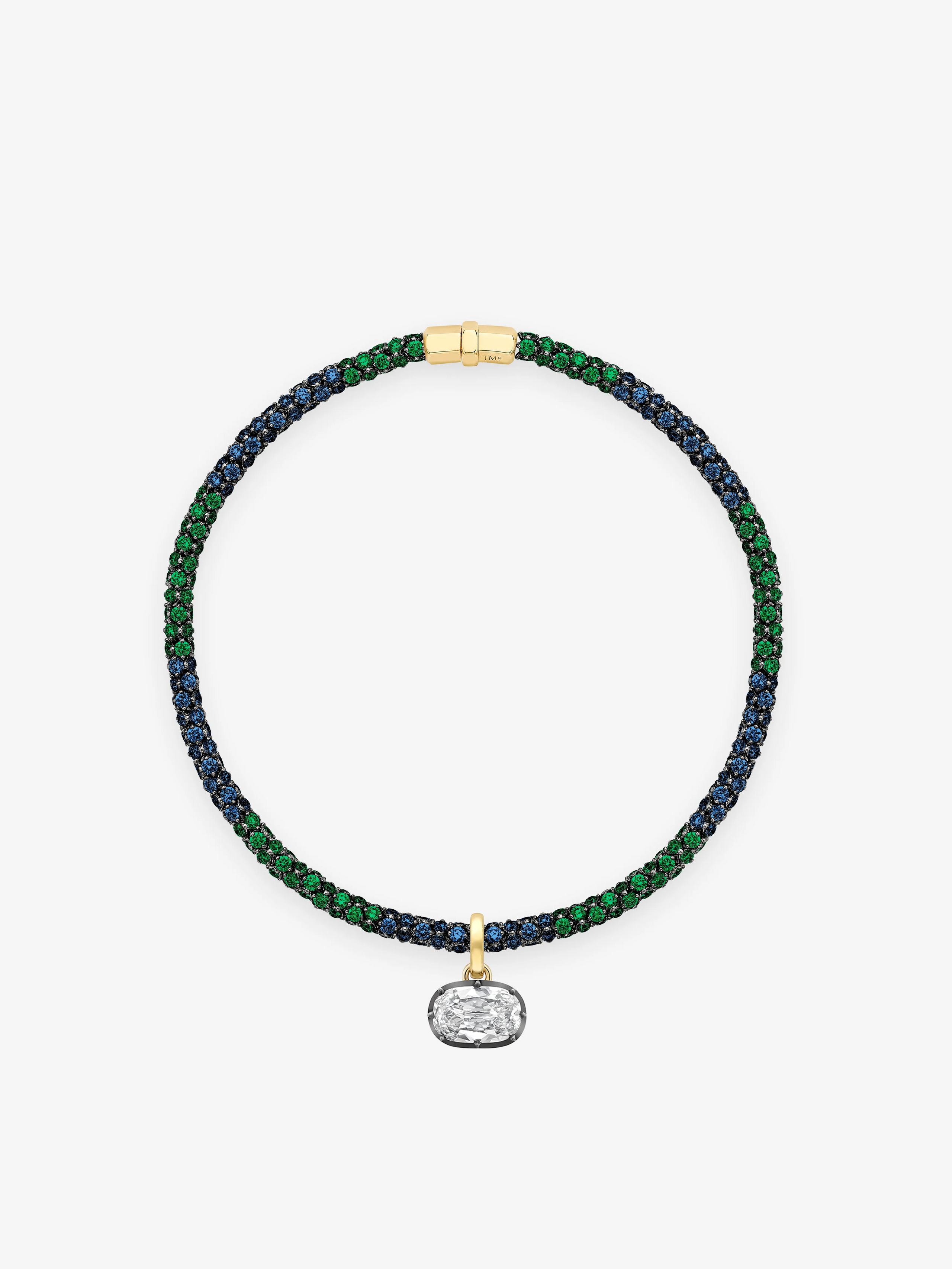 Tempest Emerald & Sapphire Necklace View 2