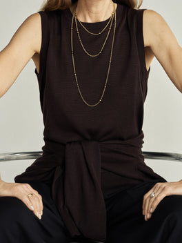 Orbit Yellow Gold Belcher Ball n Chain 21" Necklace