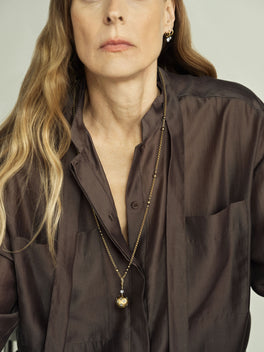 Orbit Yellow Gold & Diamond Star-Set Sphere Pendant