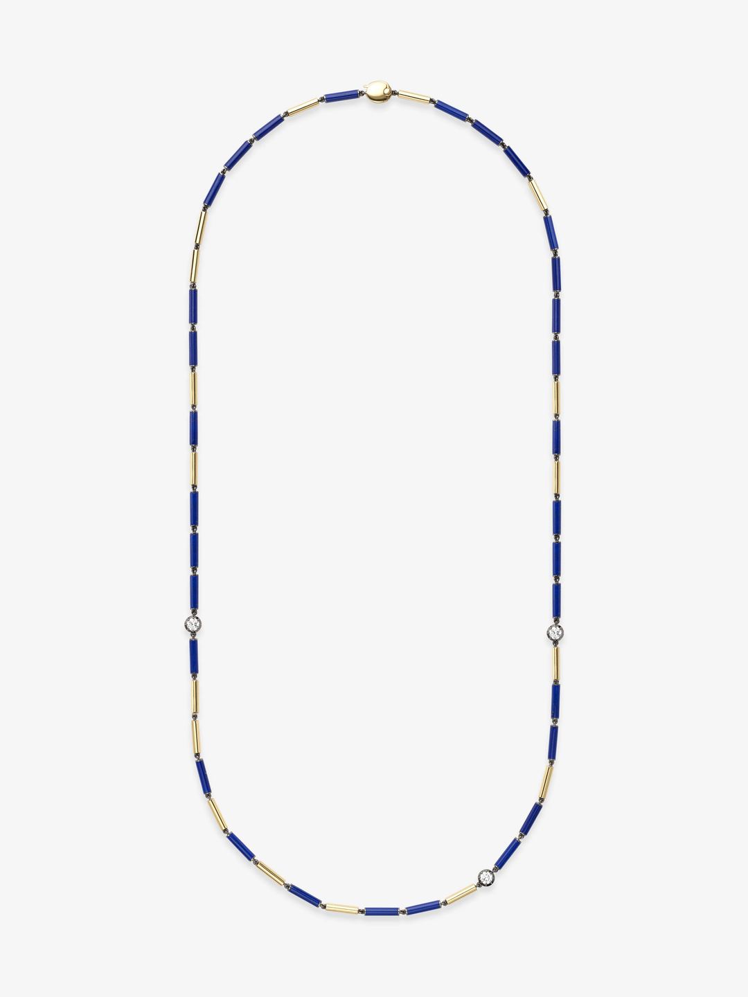 Medallions Long Guard Lapis & Diamond 30" Necklace  View 1