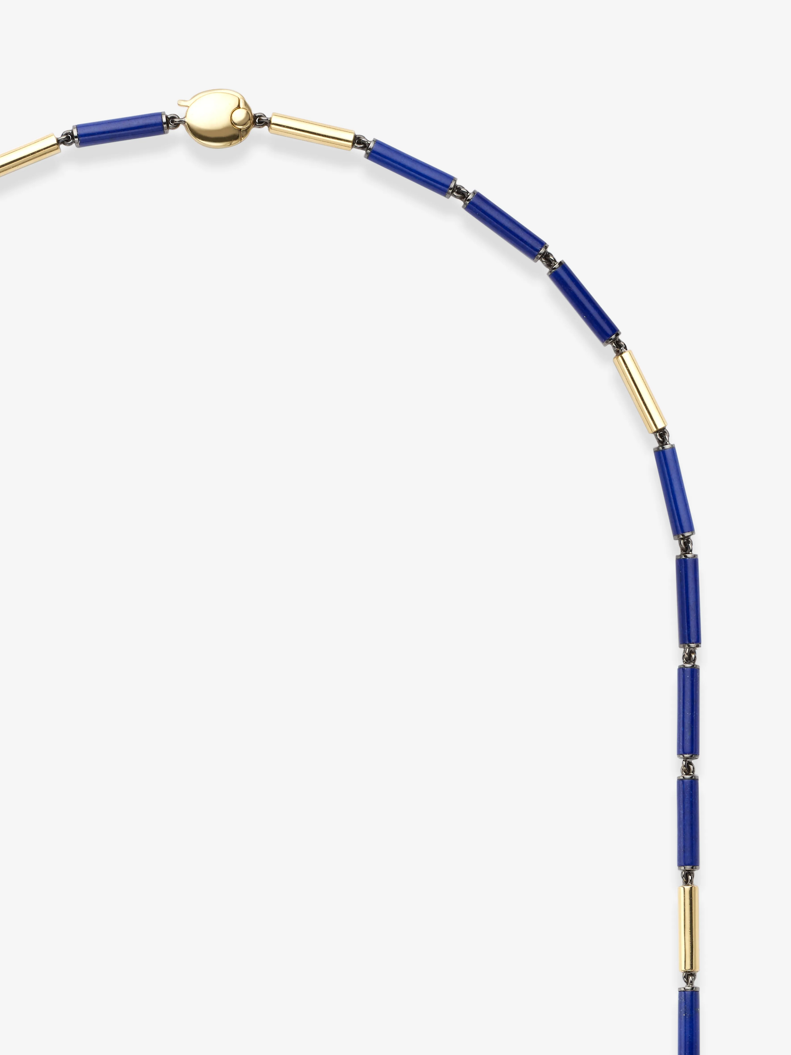 Medallions Long Guard Lapis & Diamond 30" Necklace View 4