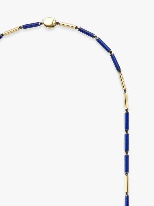 Medallions Long Guard Lapis & Diamond 21" Necklace View 4