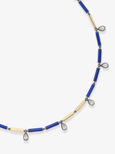 Medallions Long Guard Lapis & 3.90ct Diamond 17" Necklace