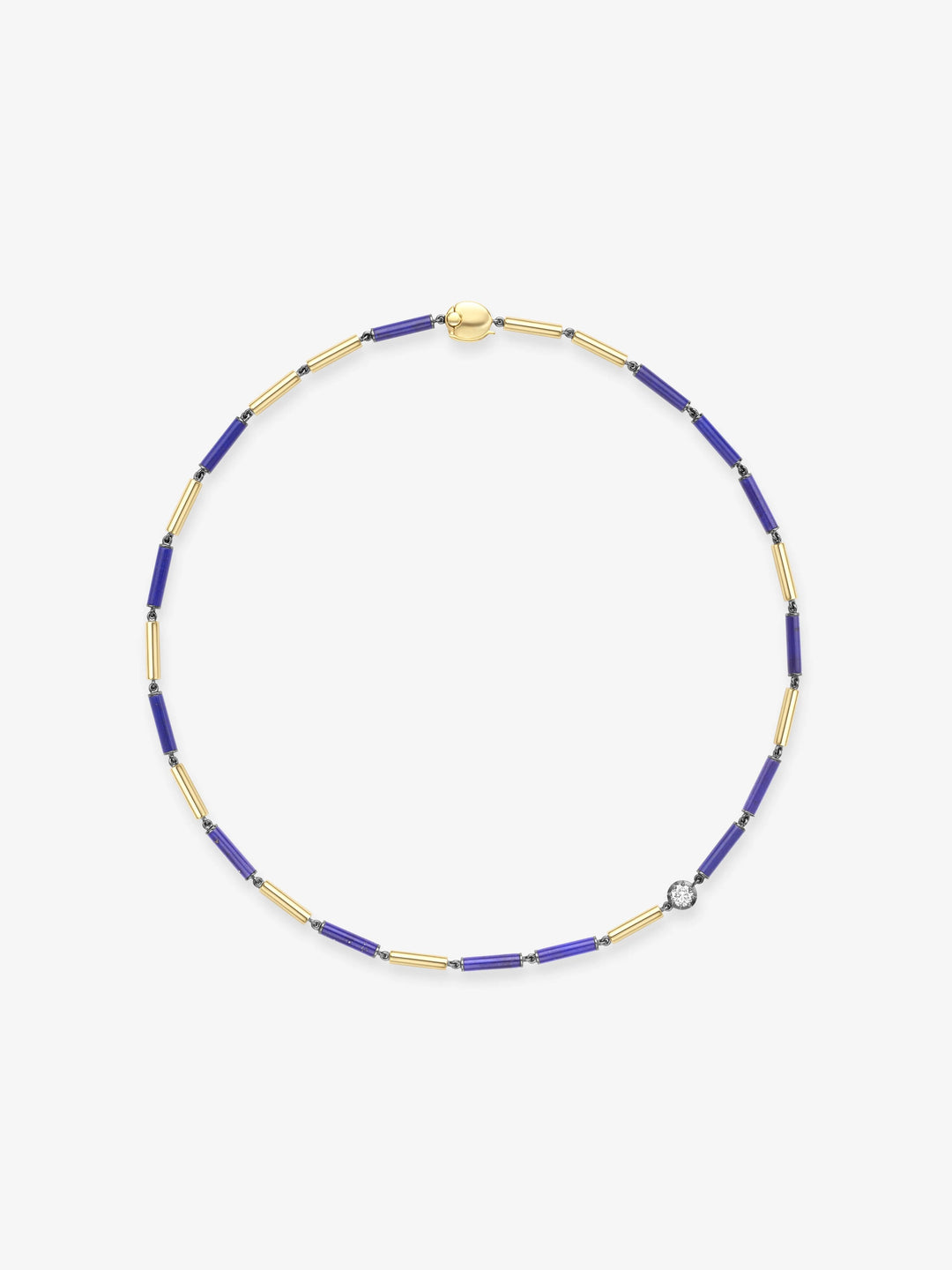 Medallions Long Guard Lapis & Diamond 16" Necklace  View 1