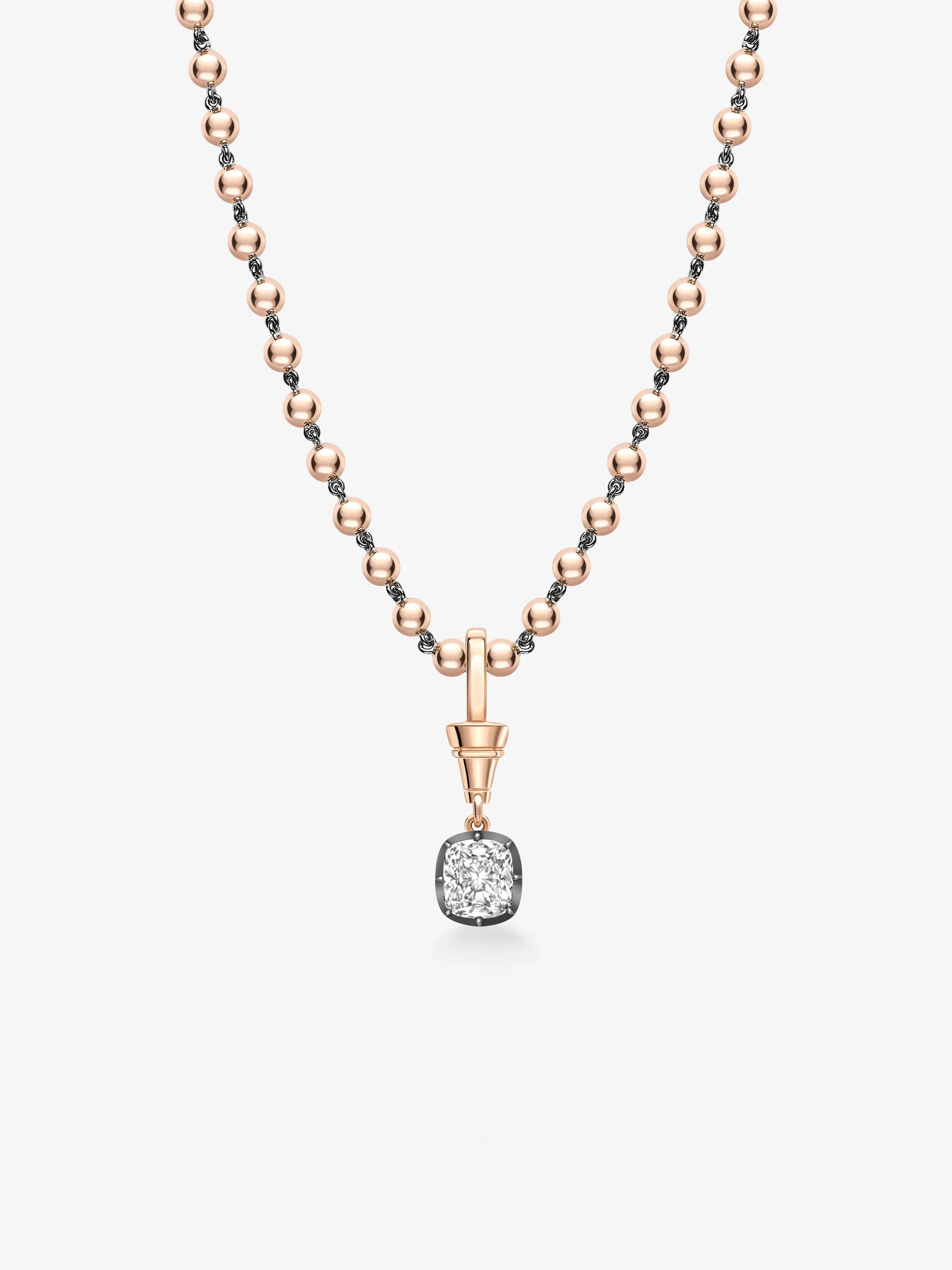 Ball n Chain 1.91ct Cushion Diamond Pendant View 2