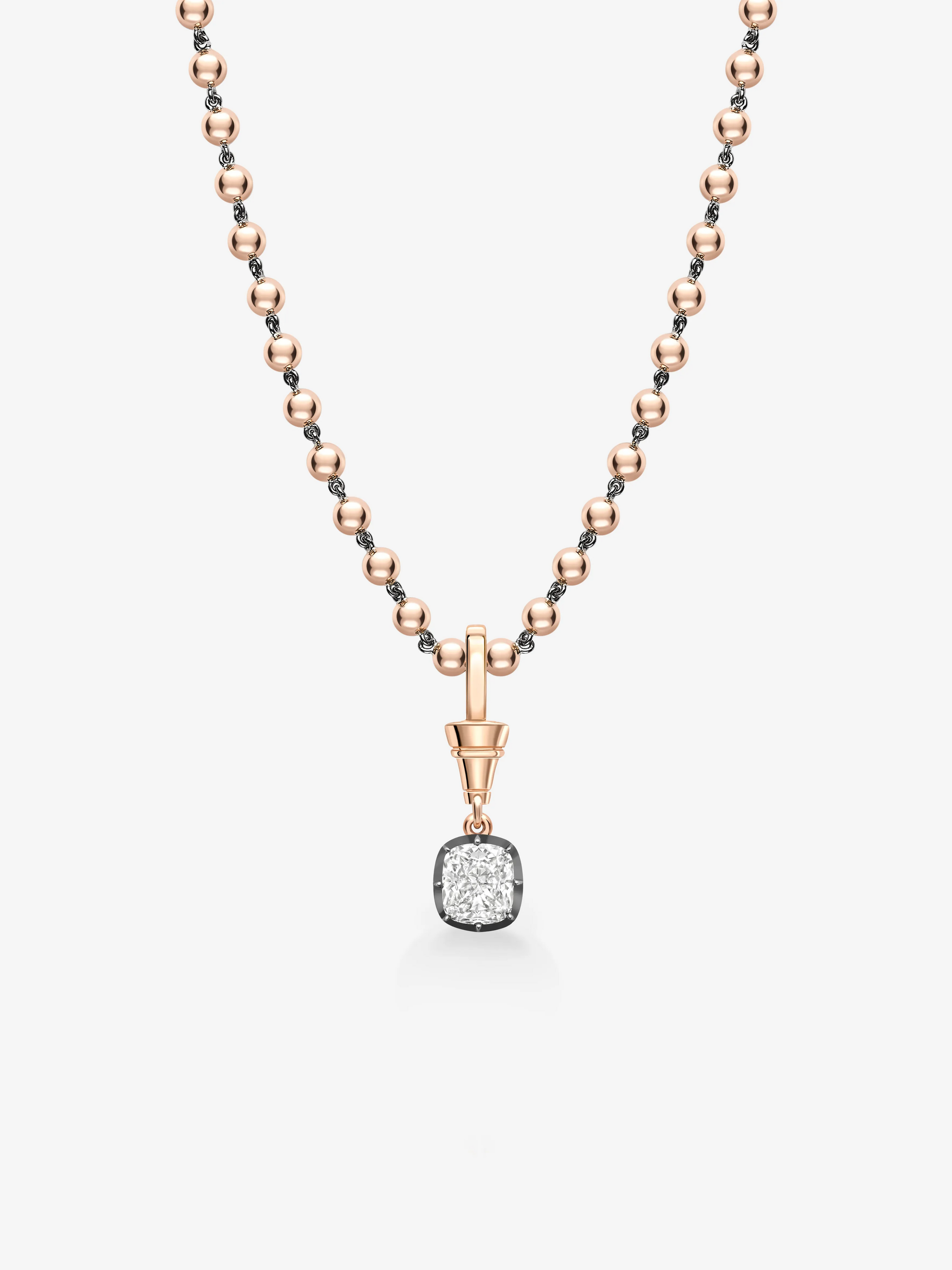 Ball n Chain 1.91ct Cushion Diamond Pendant View 2