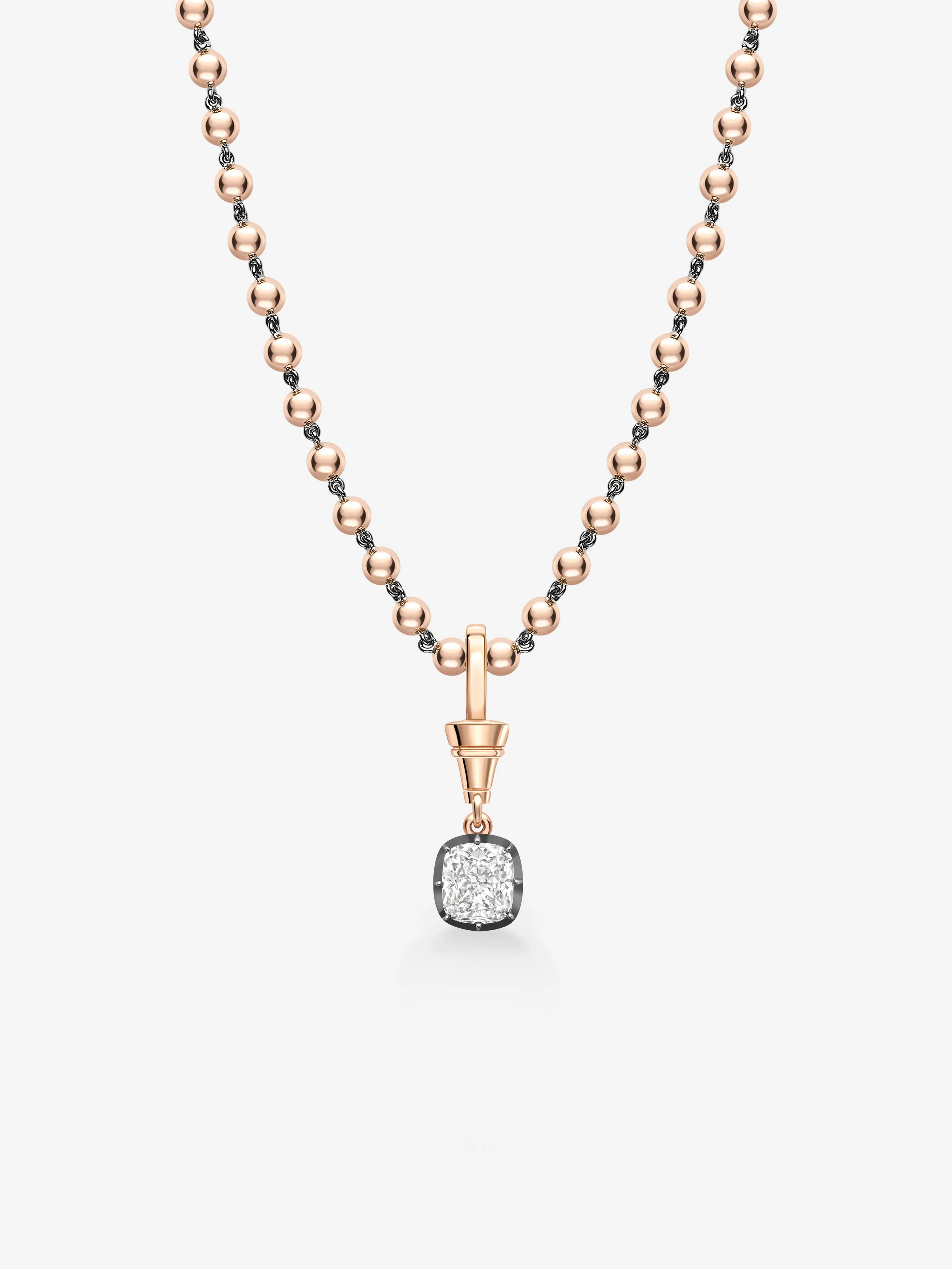 Ball n Chain 1.91ct Cushion Diamond Pendant View 2