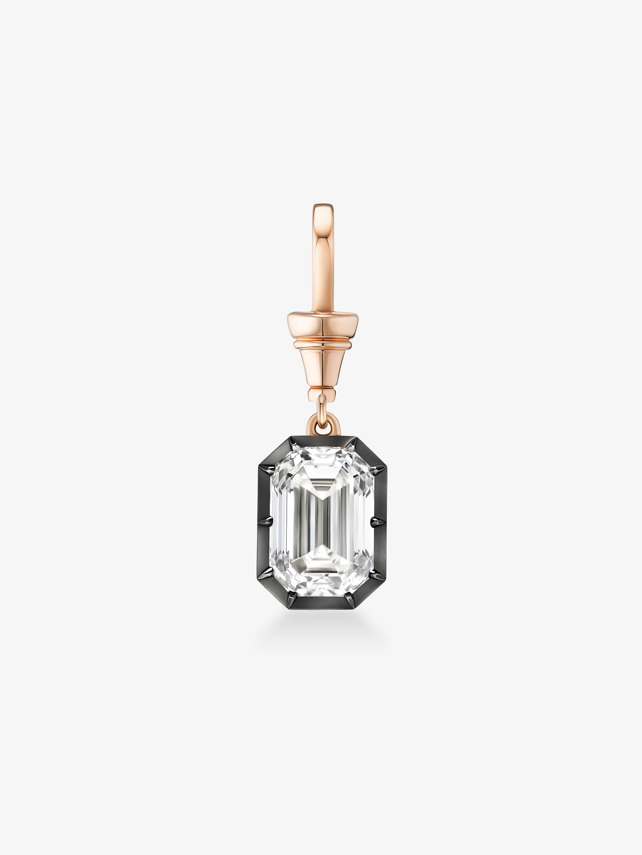Ball n Chain 5.03ct Emerald Cut Diamond Pendant View 1
