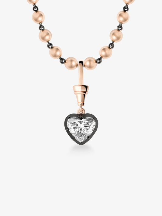 Ball n Chain 3.02ct Heart-Shaped Diamond Pendant View 2