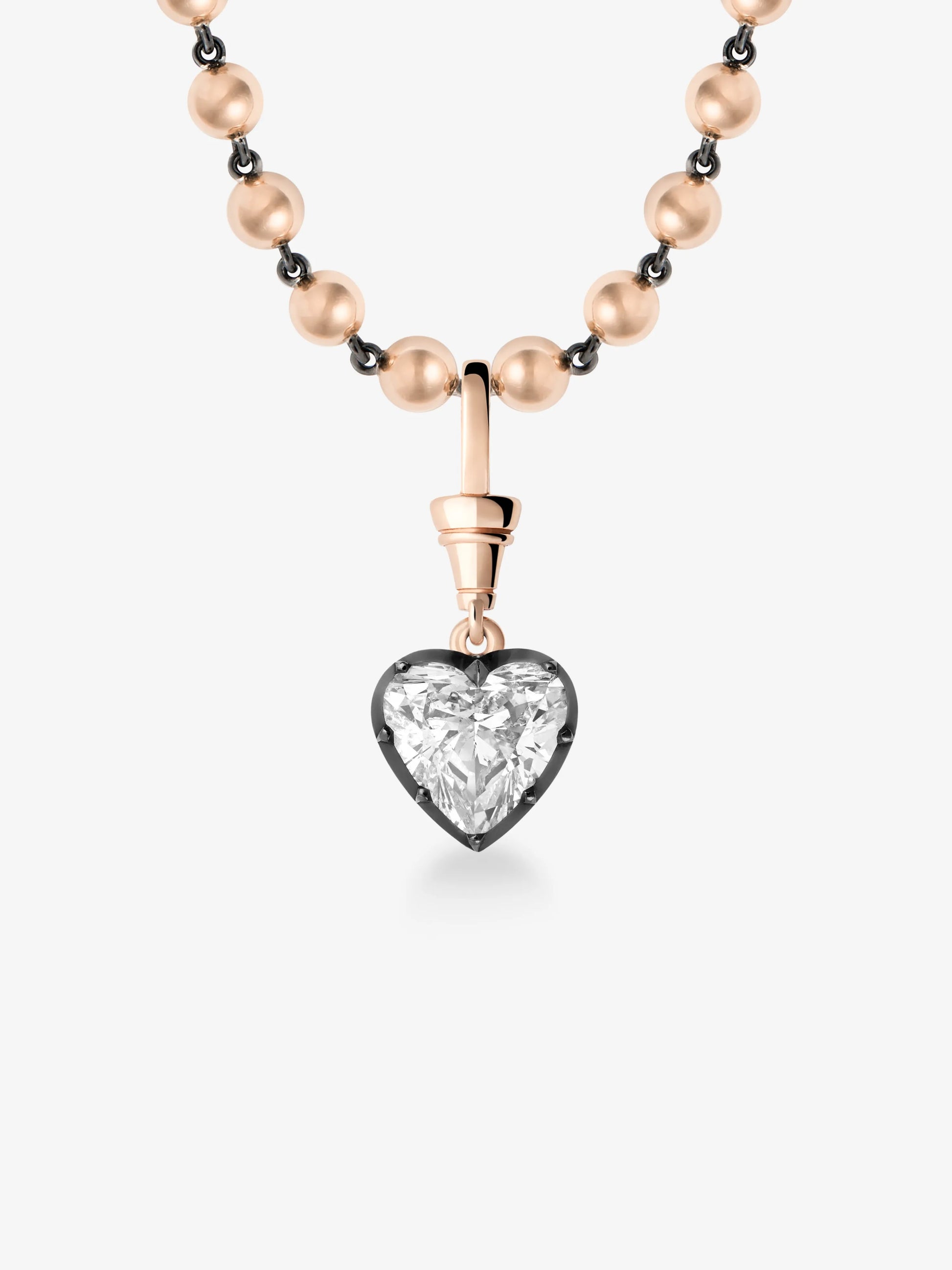 Ball n Chain 5.10ct Heart-Shaped Diamond Pendant View 2