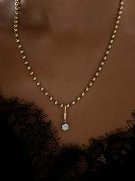 Ball n Chain 2.04ct Hexagon Diamond Pendant